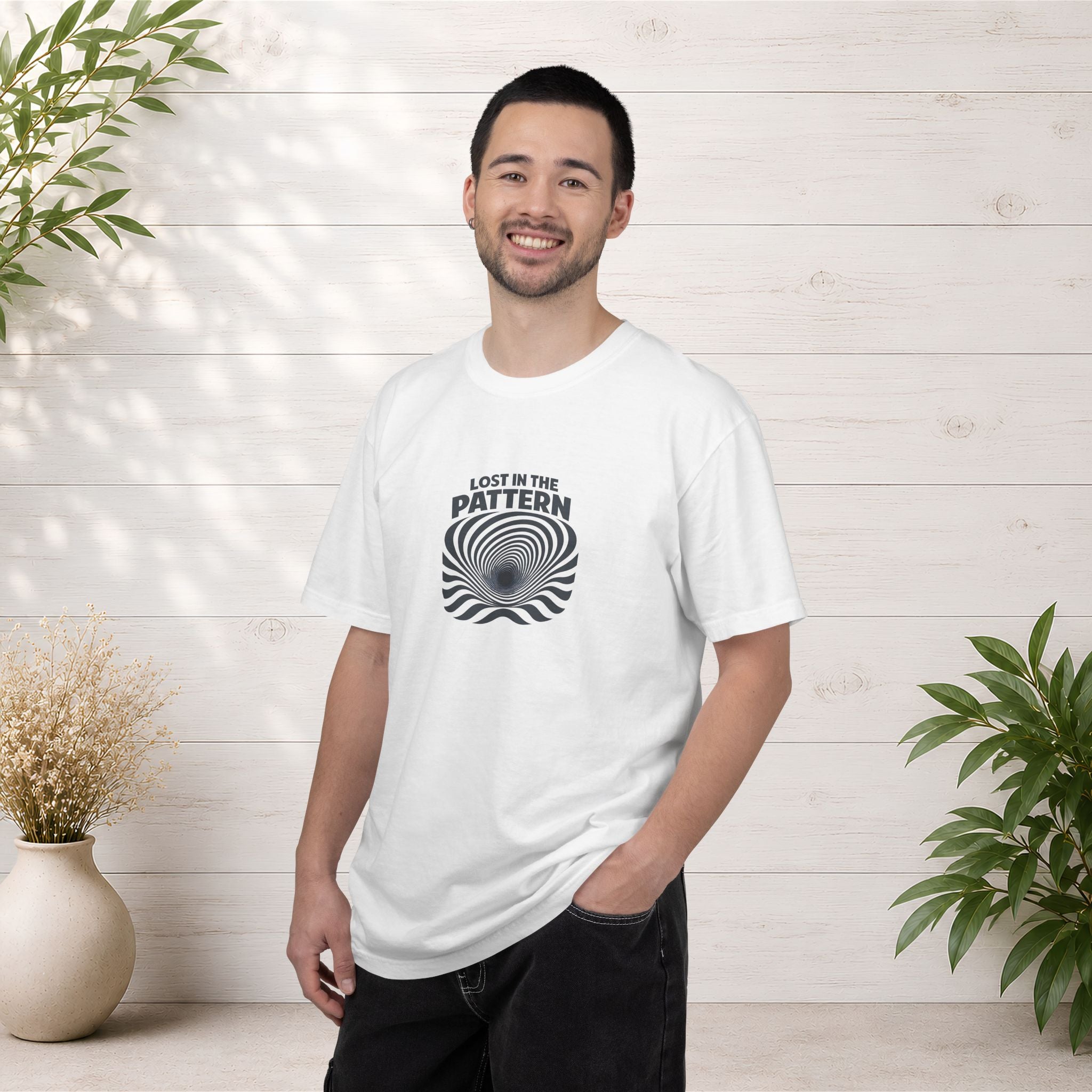 Lost in the Pattern T‑Shirt — Optical Illusion Graphic Tee