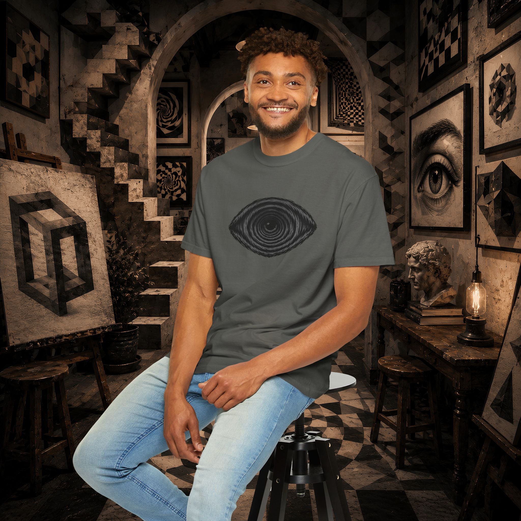 Tree Ring Eye Graphic T-Shirt — Nature-Inspired Minimalist Tee