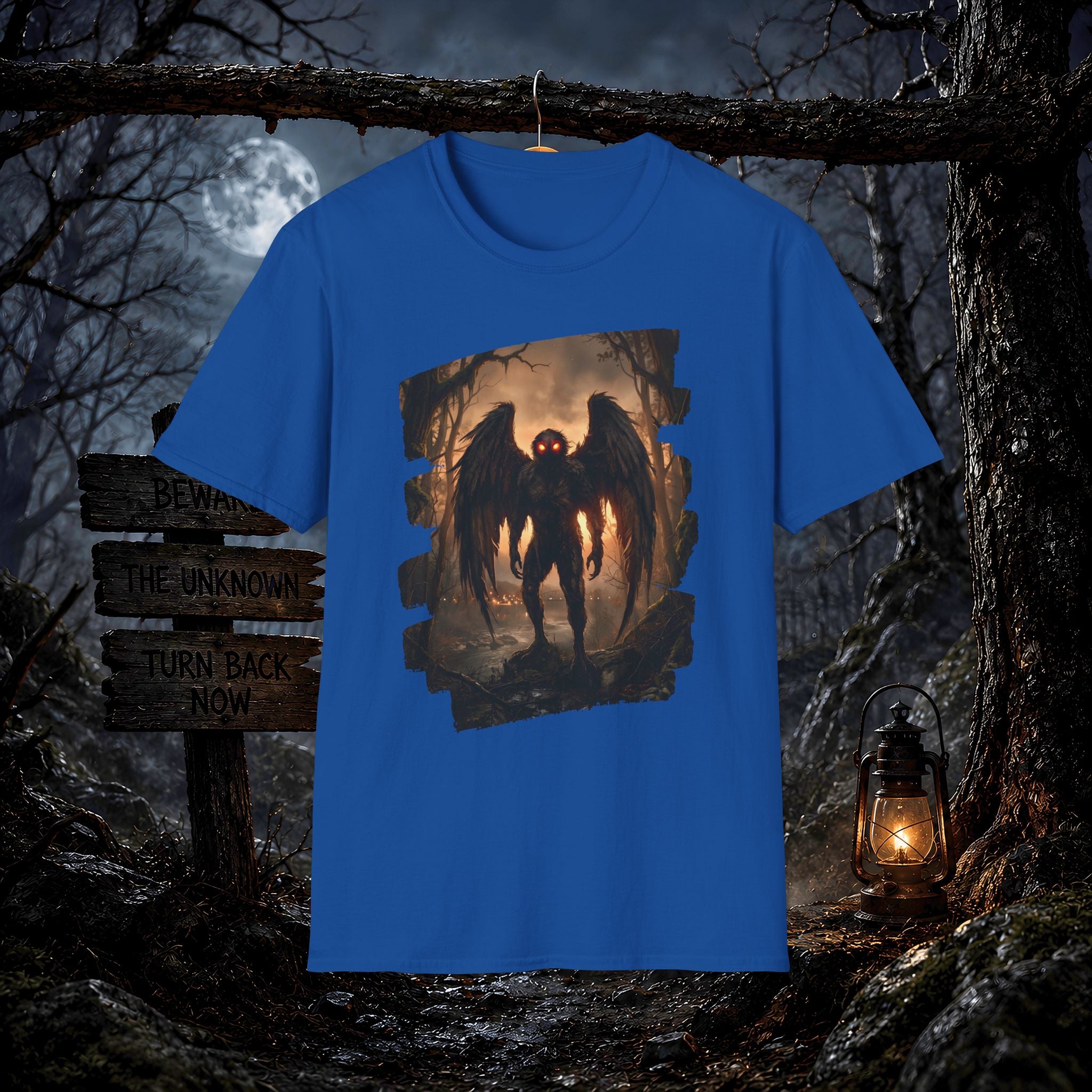Mothman Cryptid Illustration T-Shirt | Dark Horror Graphic