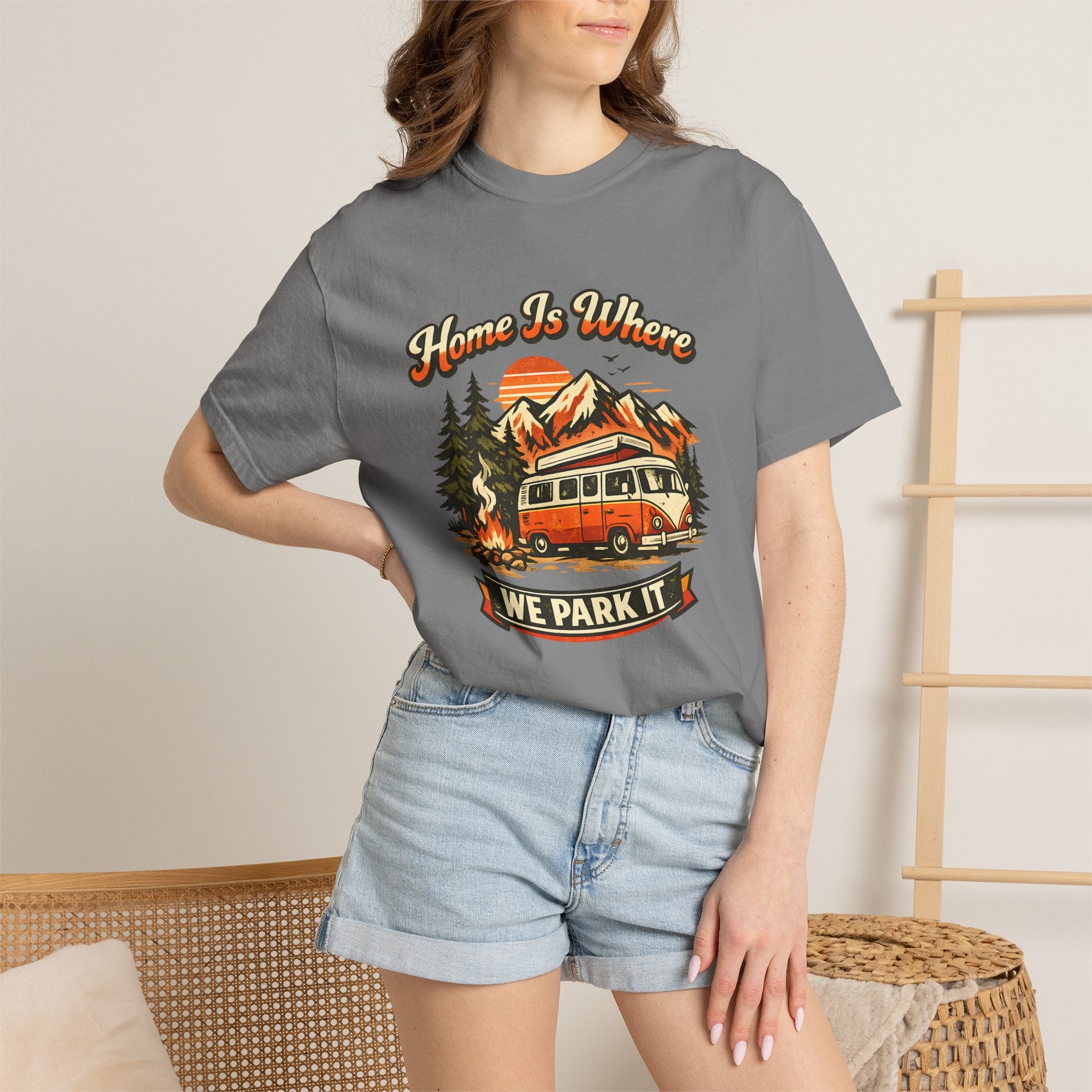 "Home Is Where We Park It" Camper Van Graphic Tee