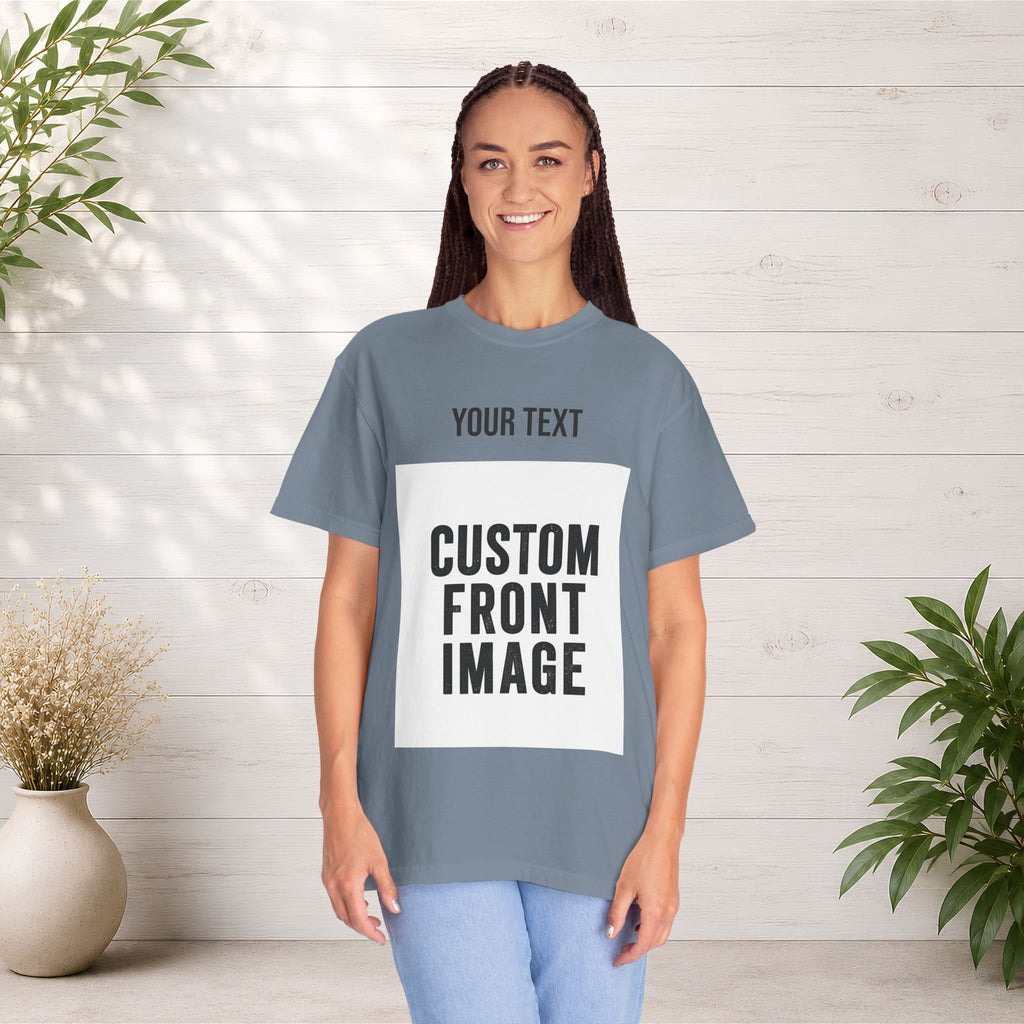 Custom Front Portrait Print T-Shirt — Personalized Text & Image Tee