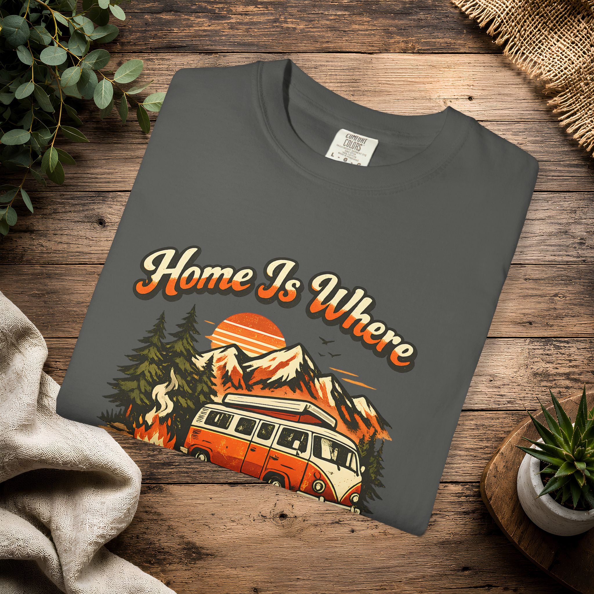 "Home Is Where We Park It" Camper Van Graphic Tee