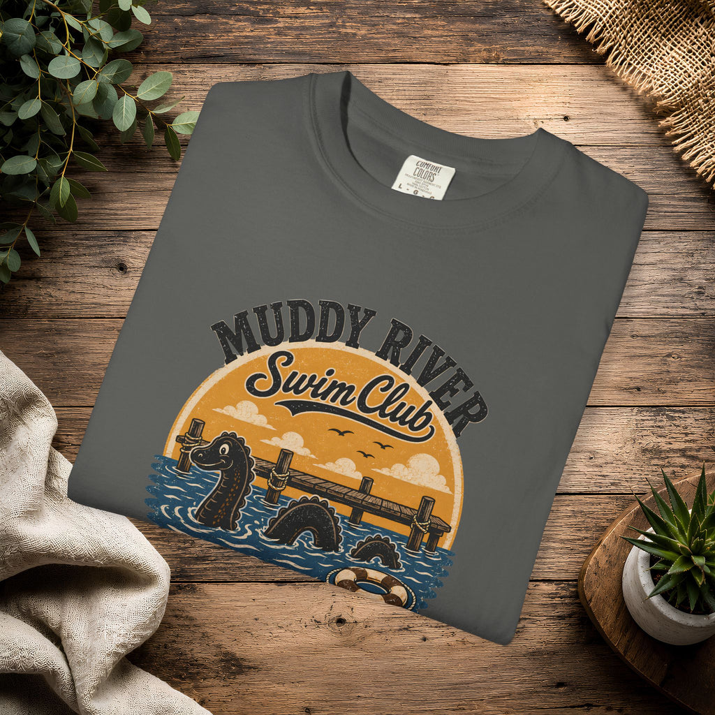 Monongy Swim Club Vintage T-Shirt — Retro Cryptid River Graphic