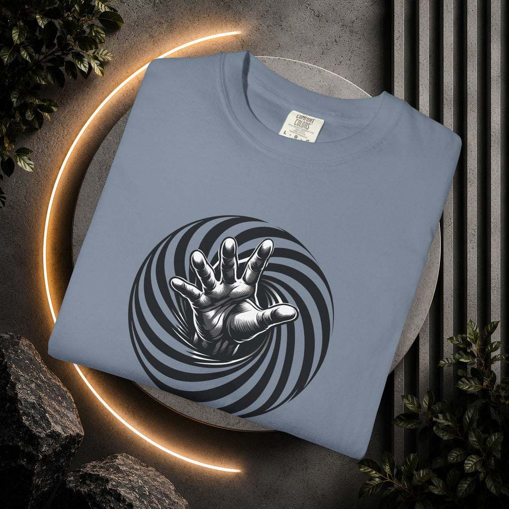 Optical Spiral Hand Graphic T-Shirt