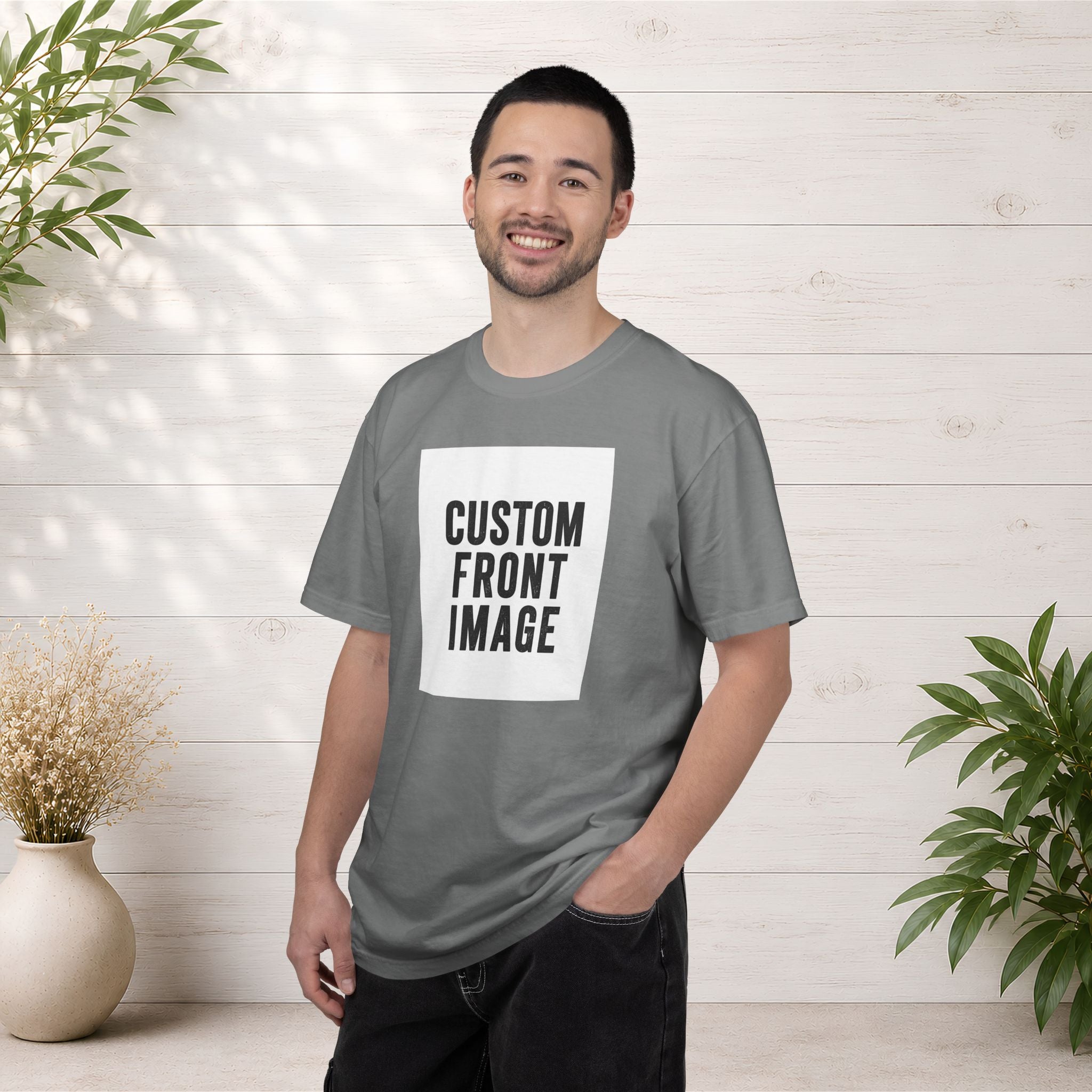Custom Portrait Small Image Front T-Shirt - Add Your Own Image
