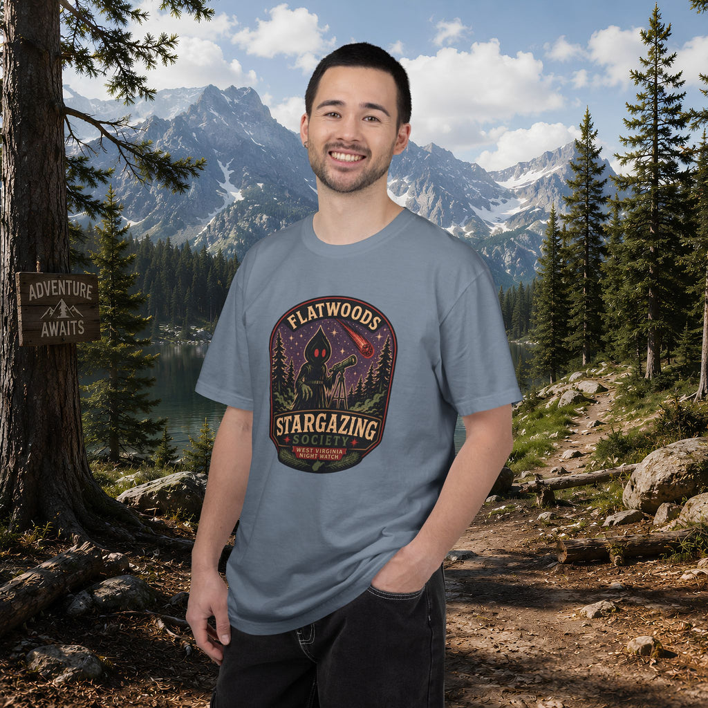 Flatwoods Stargazing Society T‑Shirt — Night Sky Adventure Tee