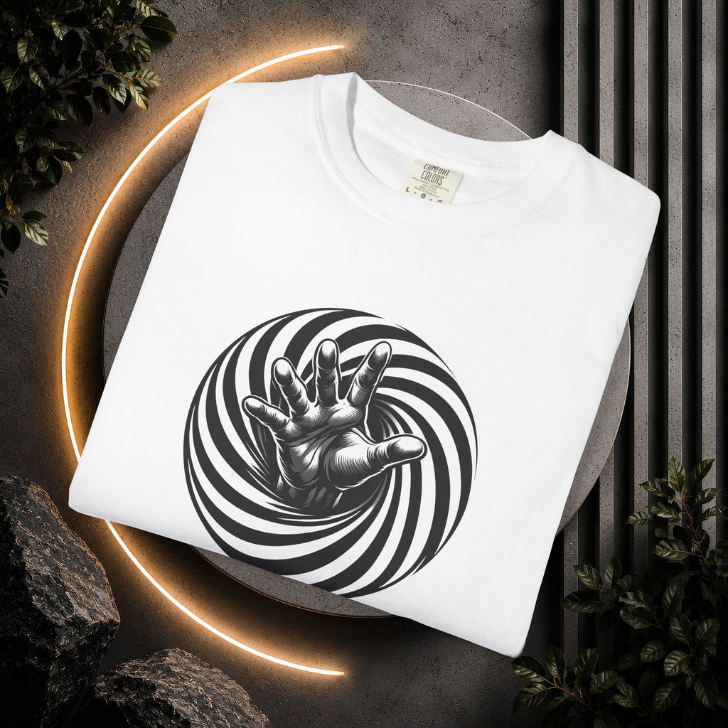 Optical Spiral Hand Graphic T-Shirt