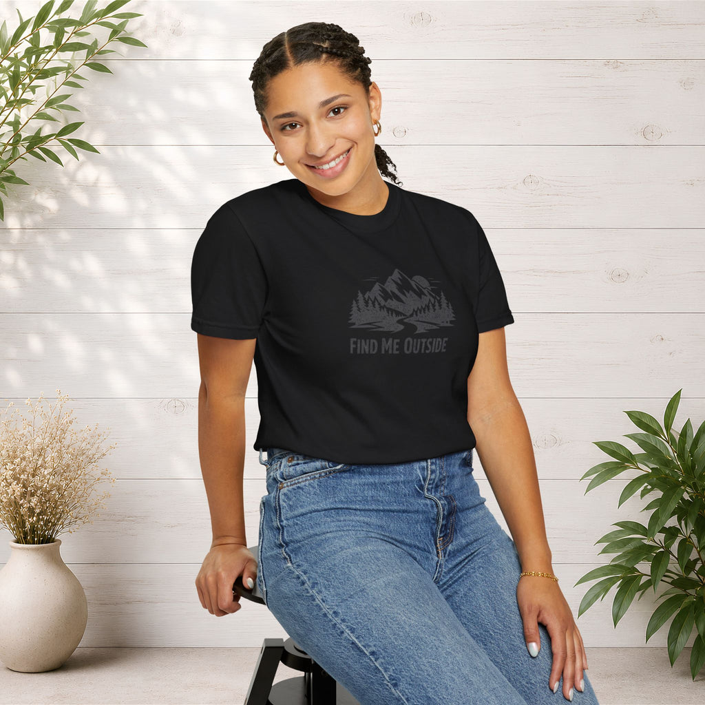 Find Me Outside Mountain T-Shirt — Outdoor Adventure Graphic Tee
