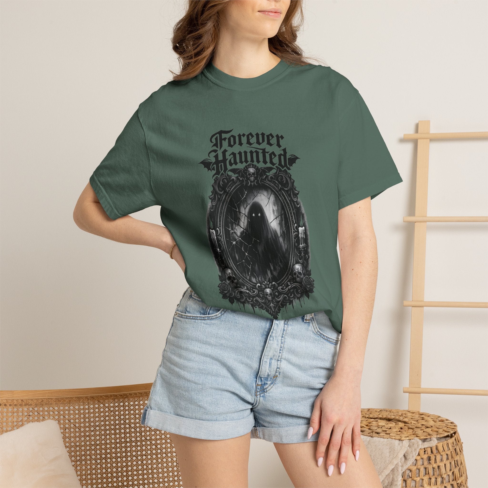 Forever Haunted T-Shirt — Gothic Ghost Graphic Tee