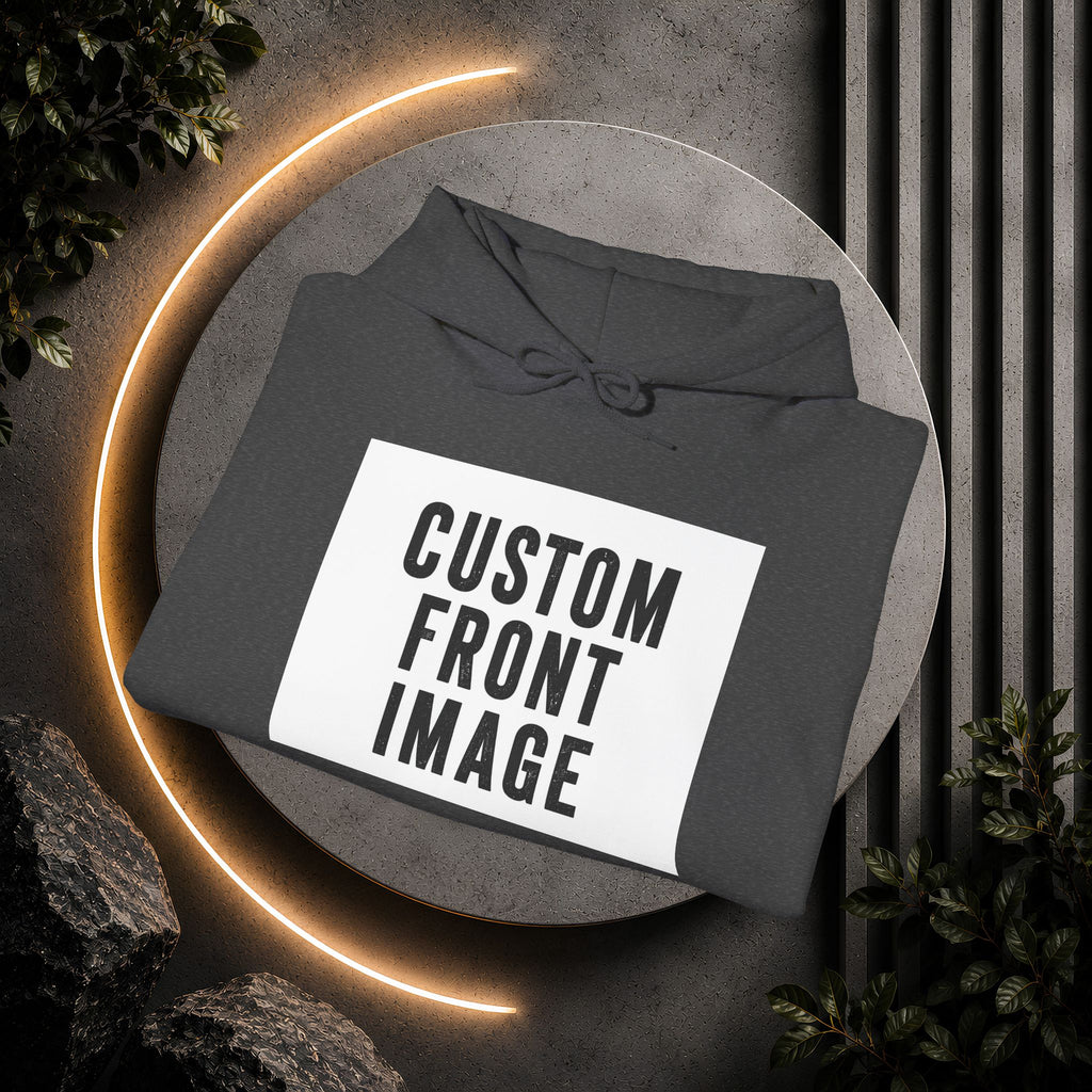 Custom Front Image Hoodie — Personalized White Pullover Hooded Sweatshirt