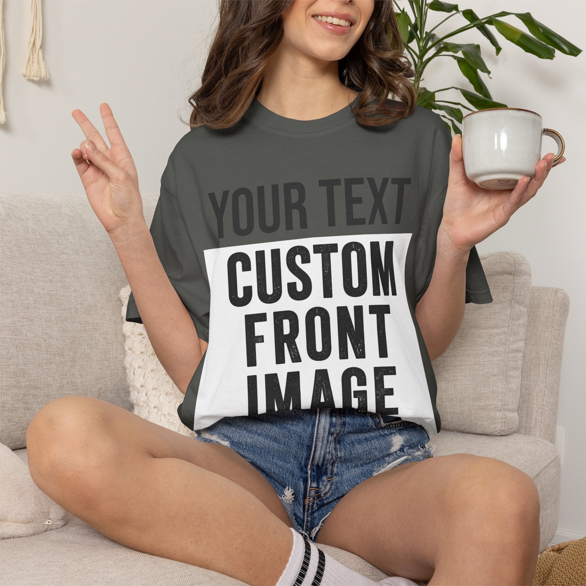 Custom Front Print T-Shirt — Personalized Text & Image Tee