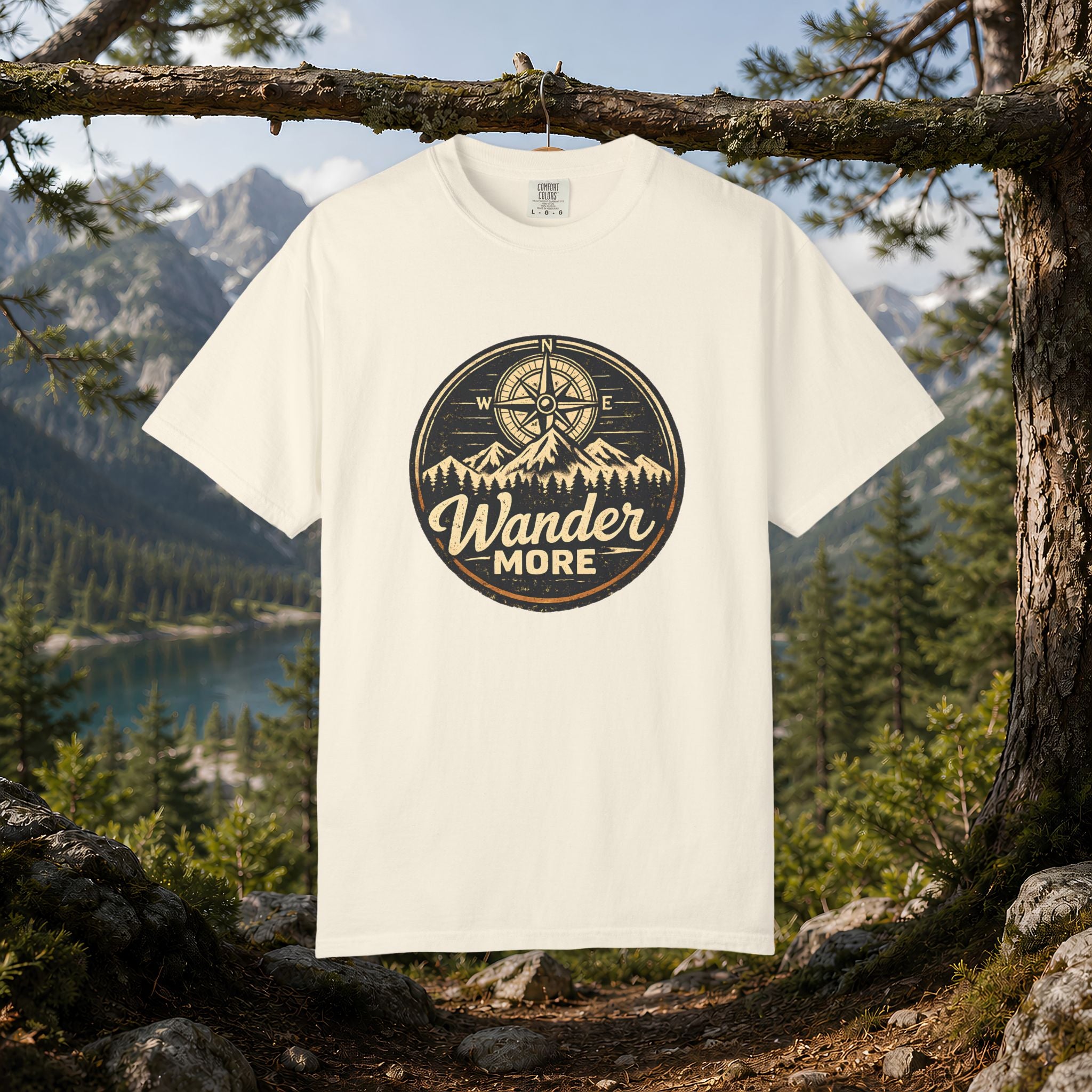 Wander More T-Shirt — Adventure Compass Graphic Tee