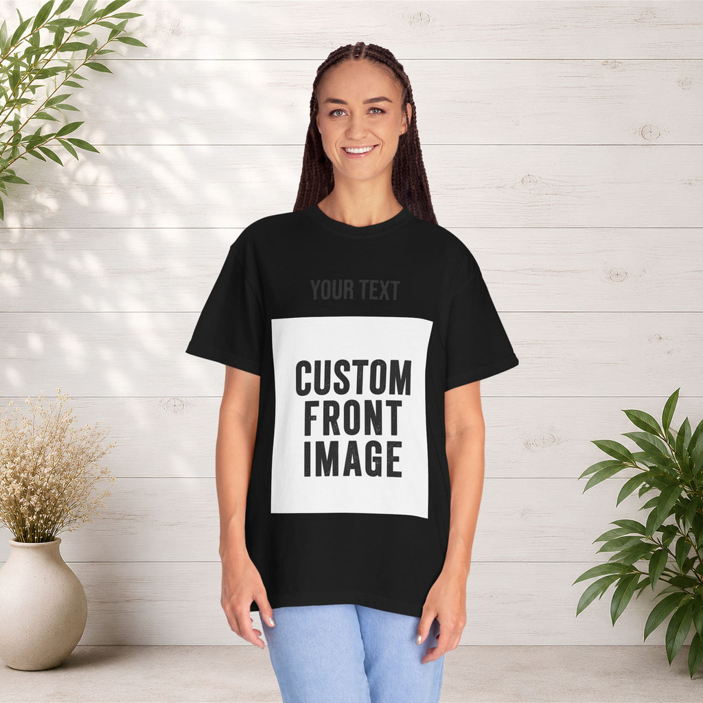 Custom Front Portrait Print T-Shirt — Personalized Text & Image Tee