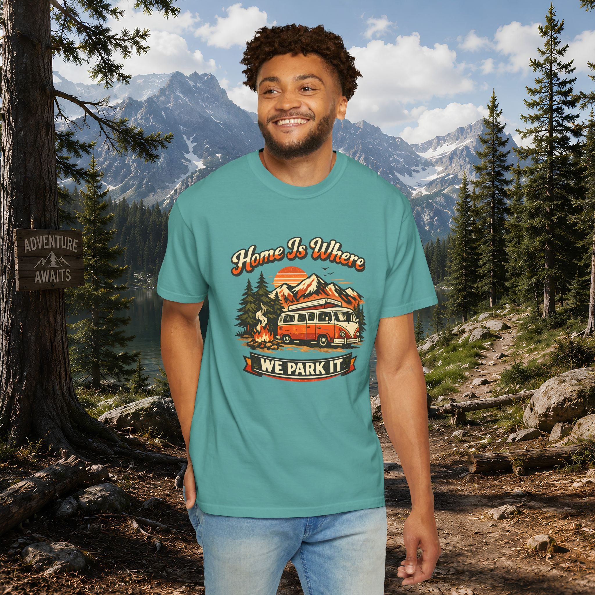 "Home Is Where We Park It" Camper Van Graphic Tee