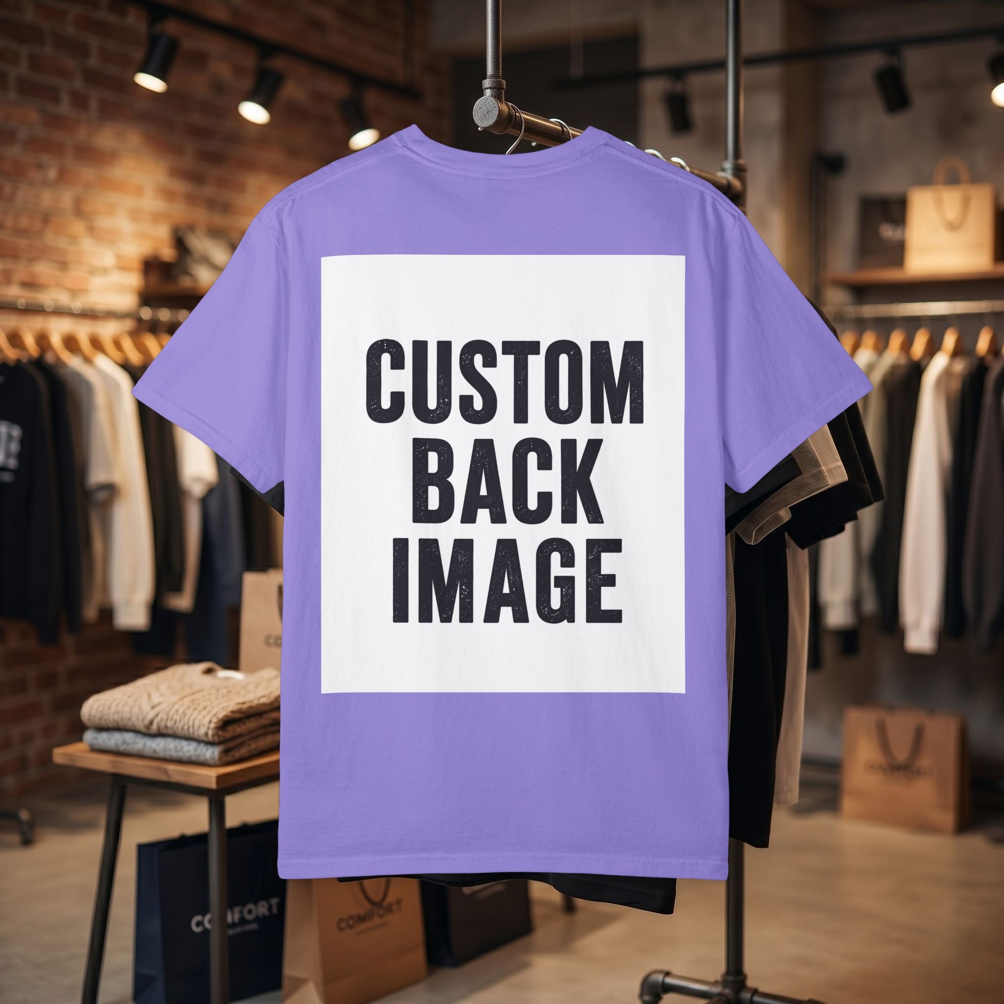 Custom Image Back T-Shirt - Add Your Own Image