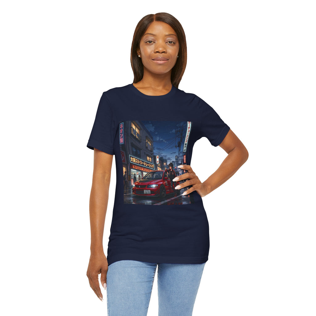 Evo Anime City Night Scene T-Shirt | Neon Skyline Streetwear