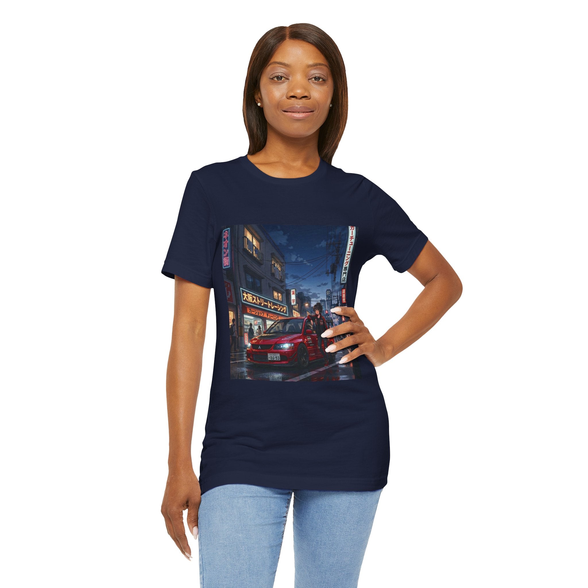 Evo Anime City Night Scene T-Shirt | Neon Skyline Streetwear