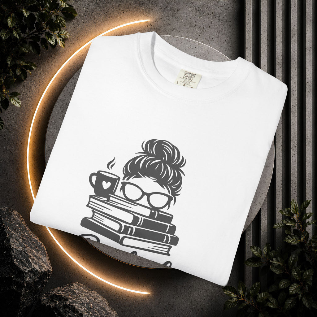 Book Lover T-Shirt — "Booked and Overwhelmed" Graphic Tee