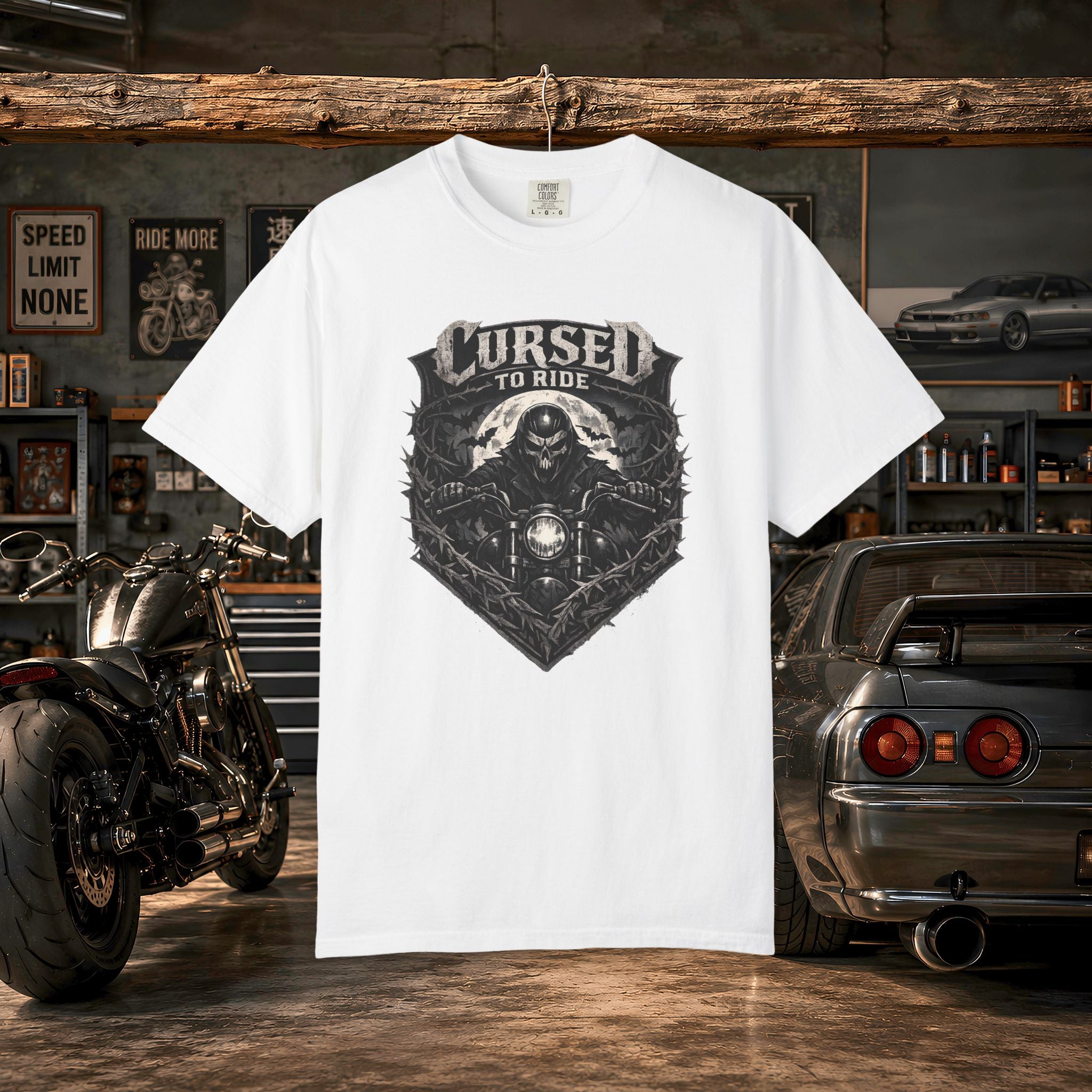 Cursed to Ride Motorcycle Graphic T-Shirt