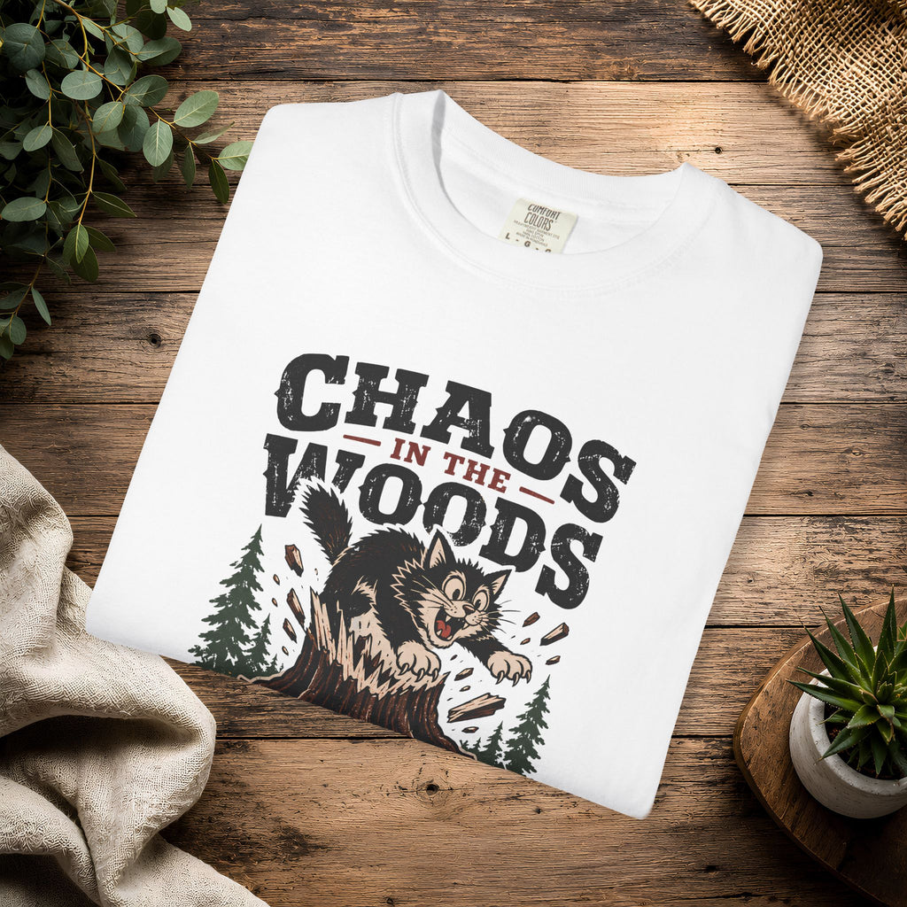 Splinter Cat 'Chaos in the Woods' Graphic Tee — Vintage Outdoor Trail Shirt