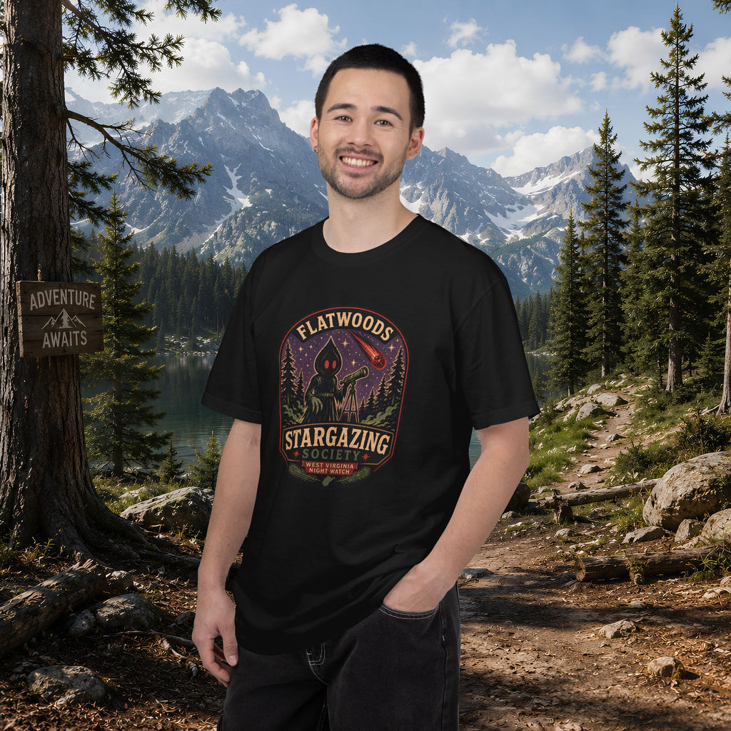 Flatwoods Stargazing Society T‑Shirt — Night Sky Adventure Tee
