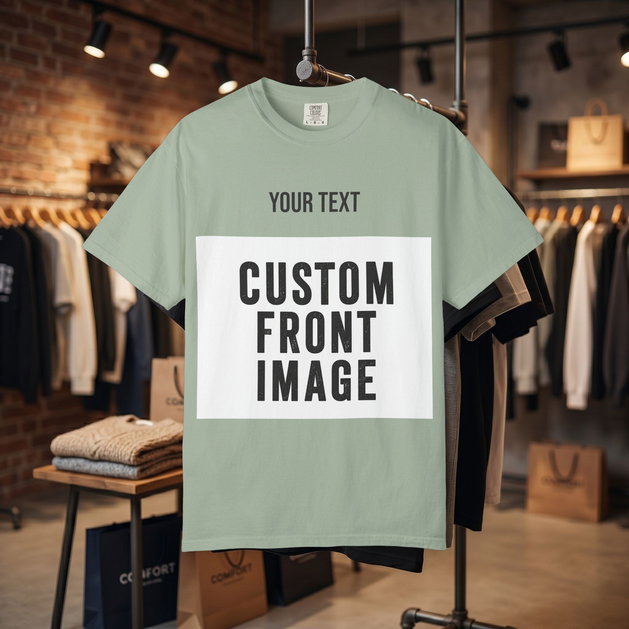 Custom Front Landscape Print T-Shirt — Personalized Text & Image Tee