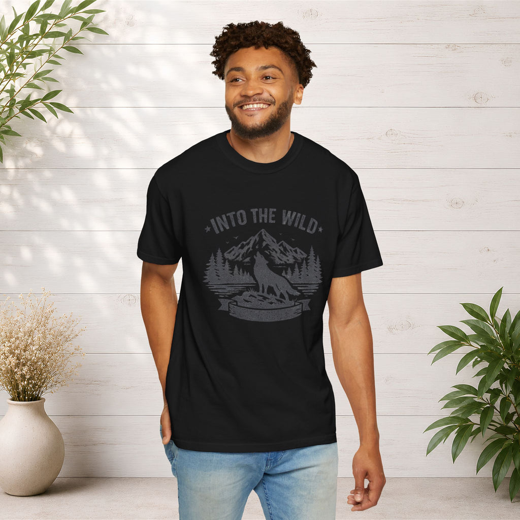 Into the Wild Wolf T-Shirt — Mountain Camping Adventure Tee