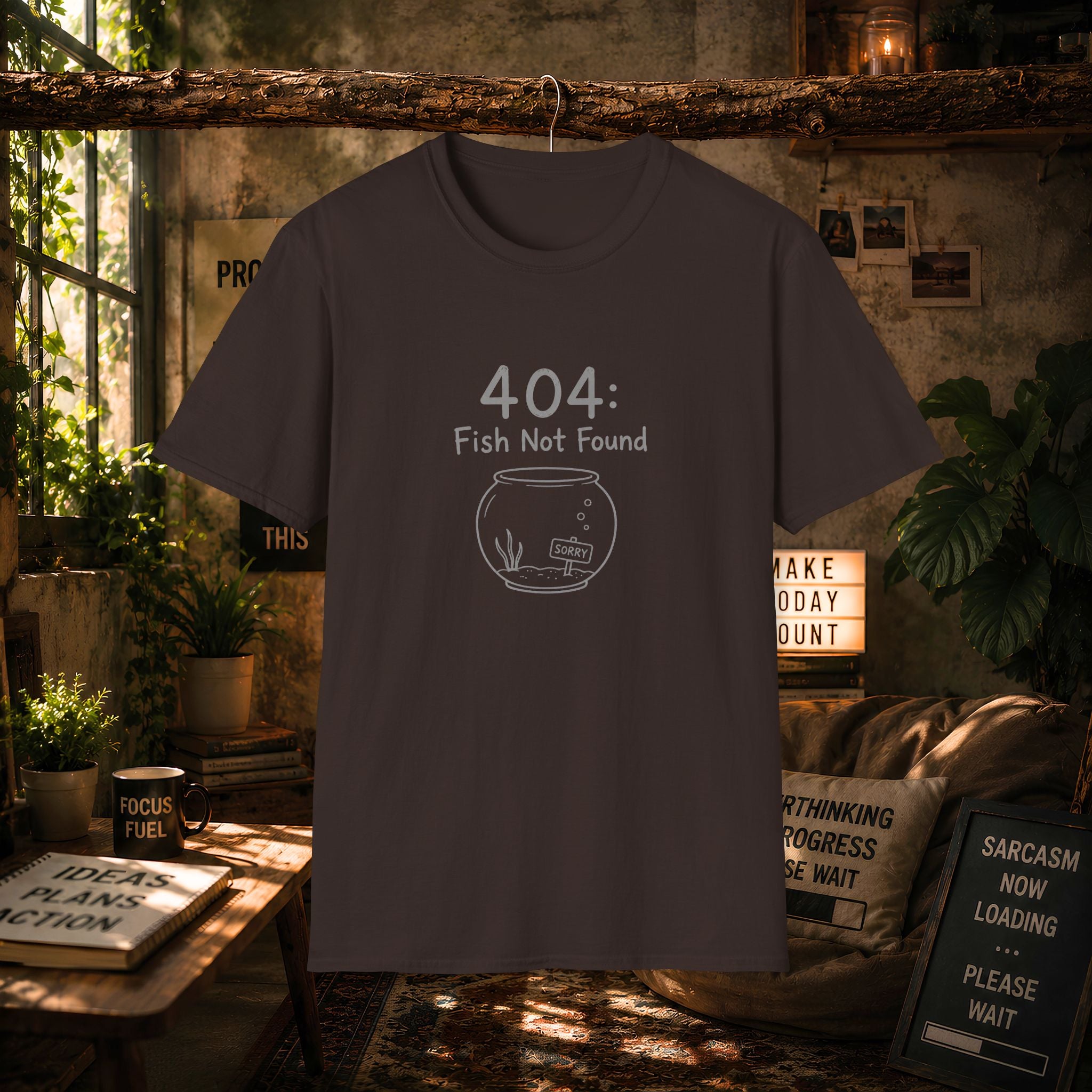 404 Fish Not Found T-Shirt | Funny Fish Bowl Graphic Tee