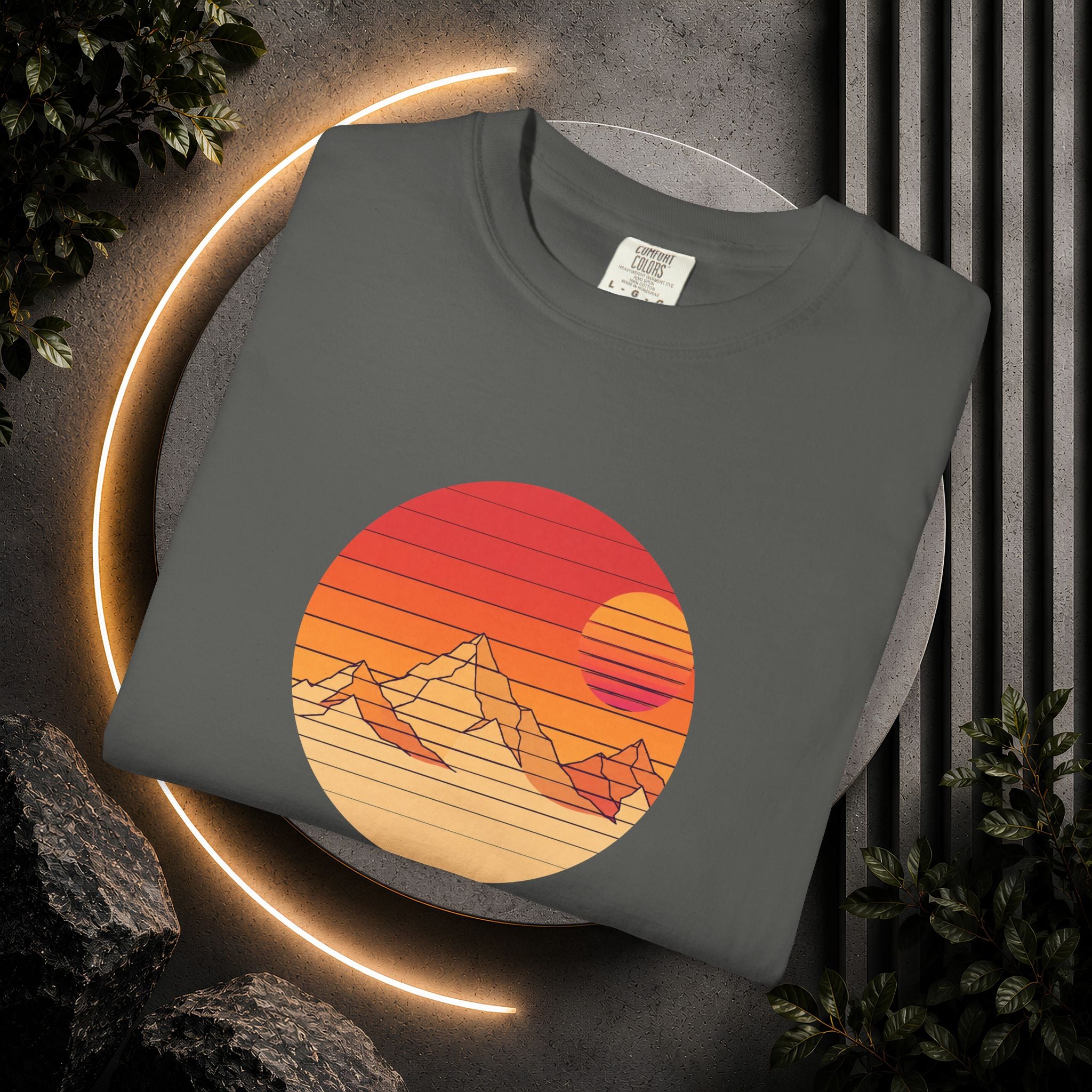 Retro Sunset Mountain T-shirt | Vintage Mountain Graphic Tee