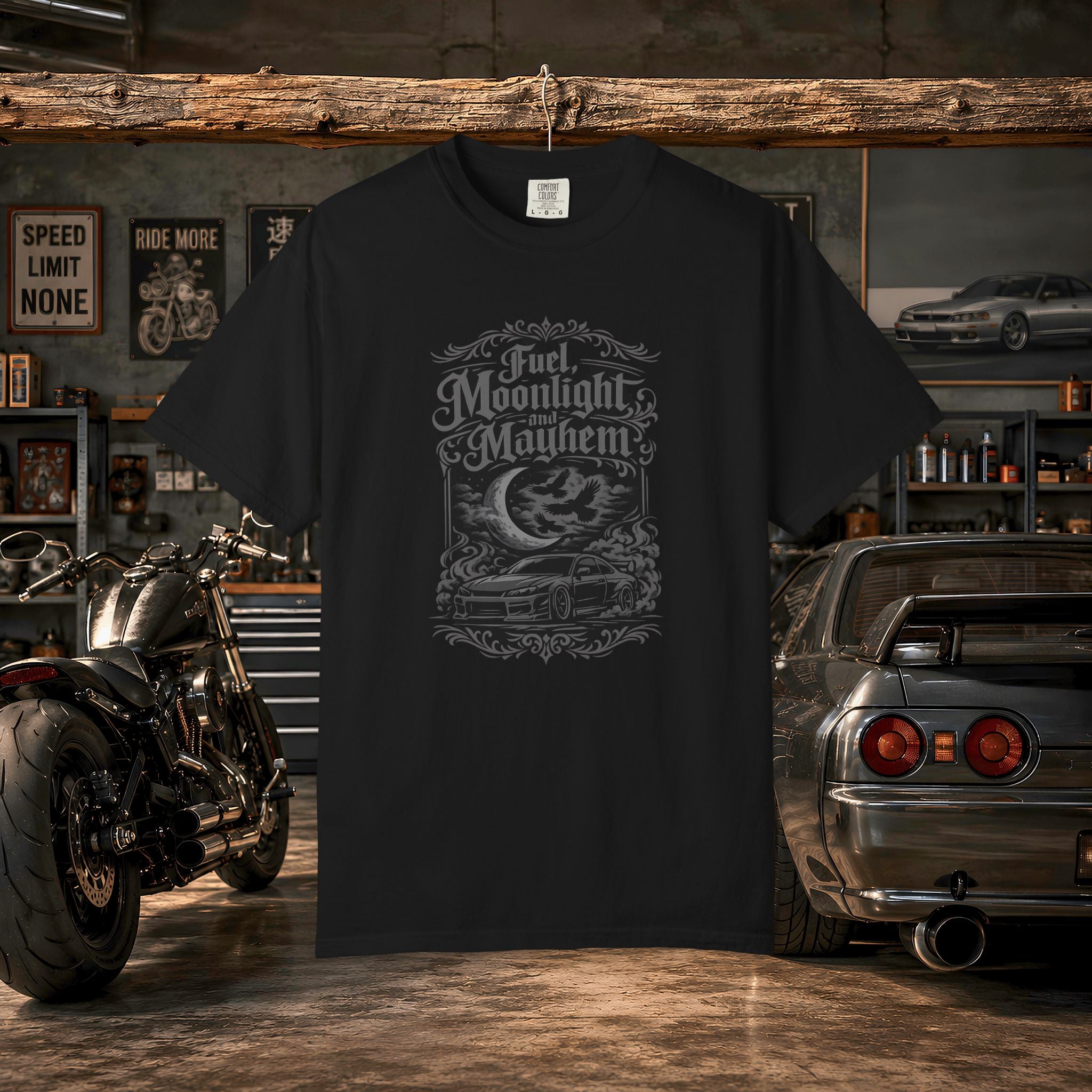 Fuel, Moonlight, Mayhem Car Graphic T-Shirt