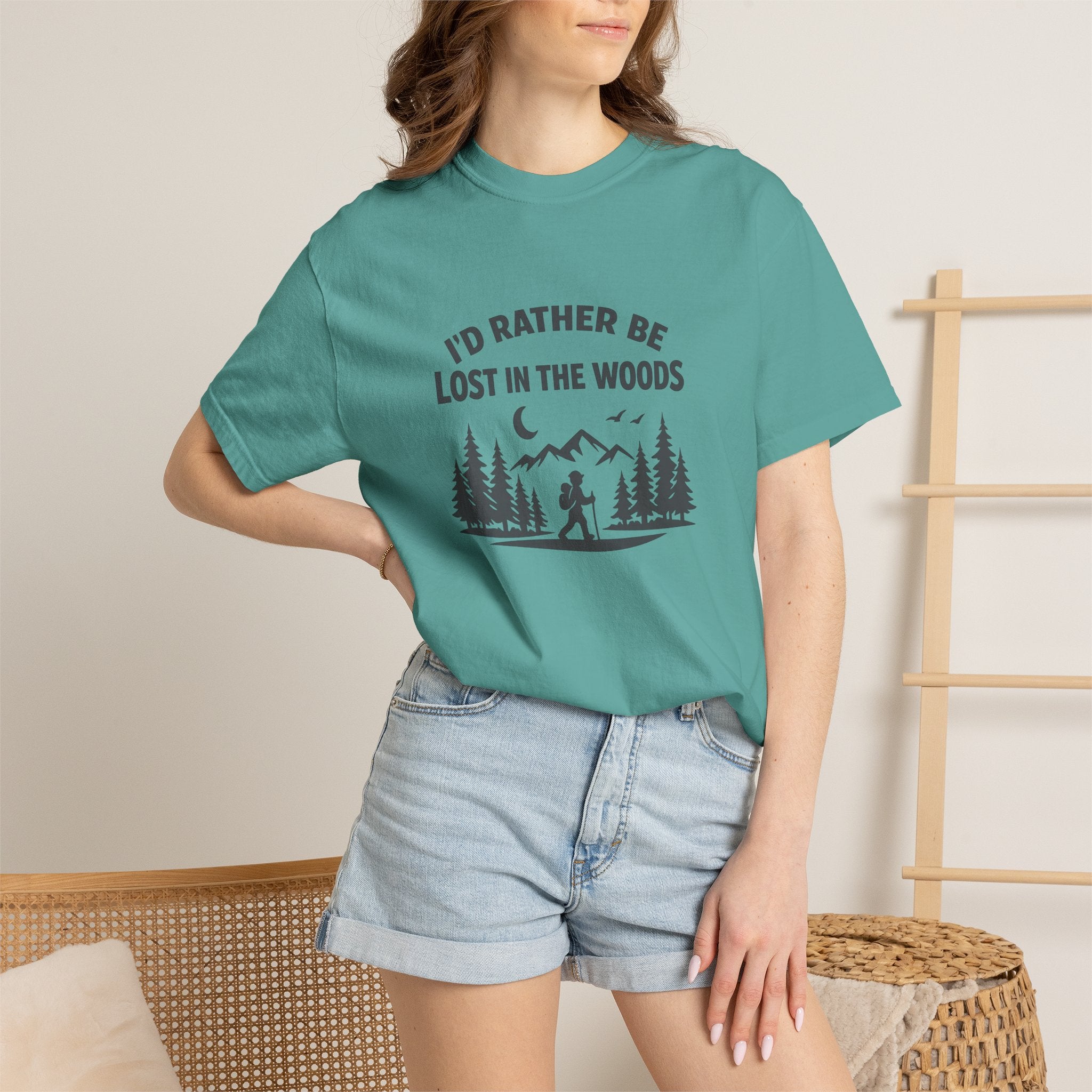 I'd Rather Be Lost In The Woods T-Shirt — Hiking Nature Graphic Tee