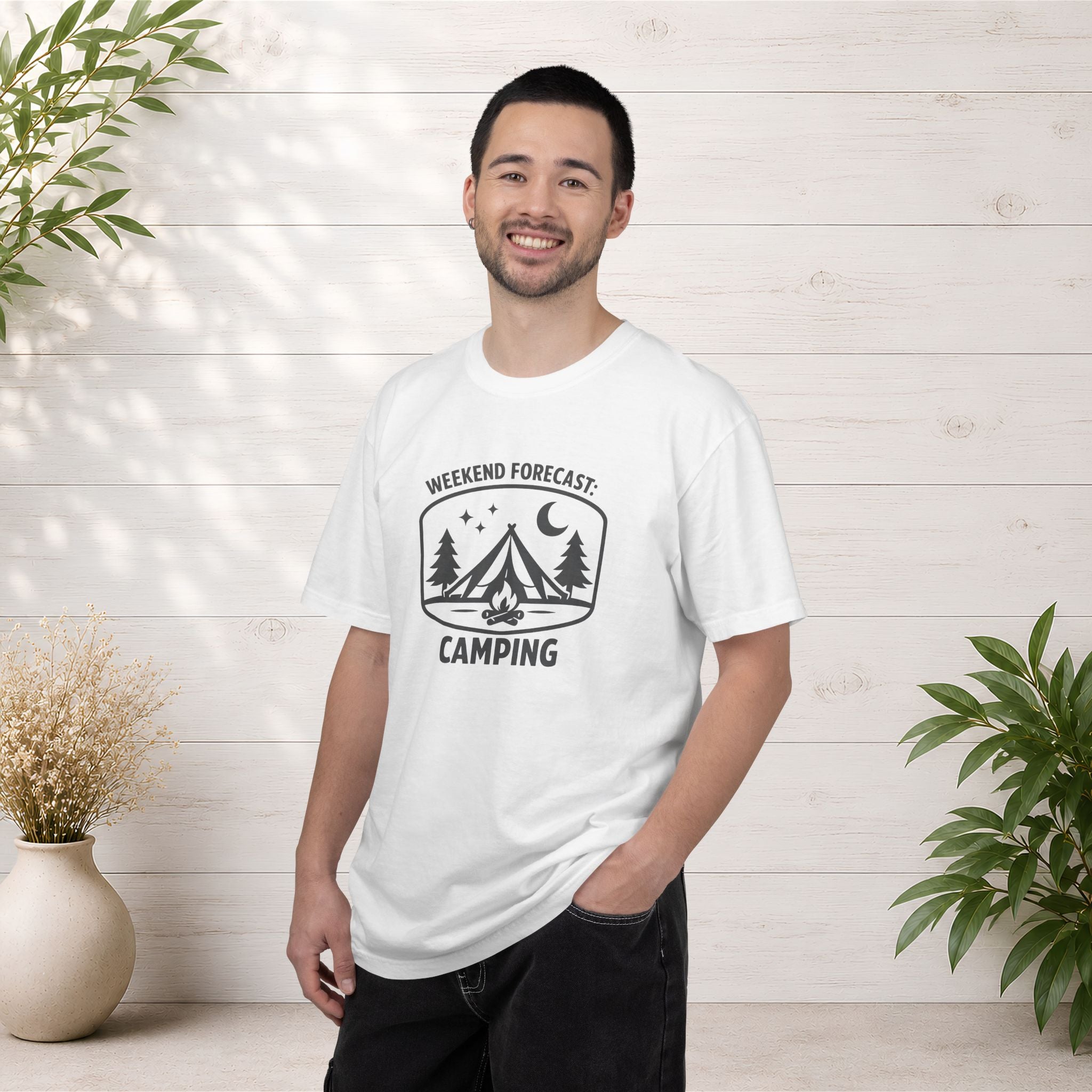 Camping T-Shirt — "Weekend Forecast: Camping" Outdoor Adventure Tee