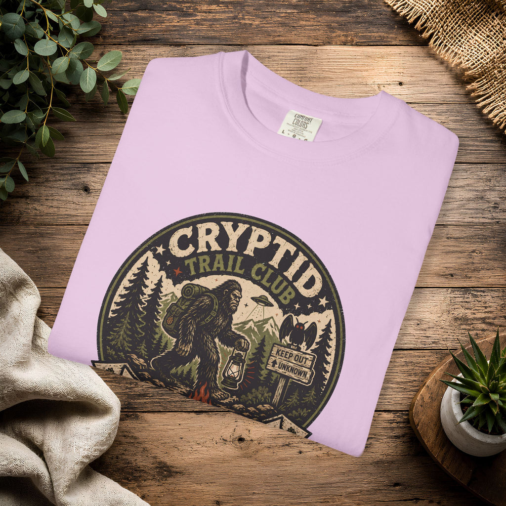 Cryptid Trail Club T-Shirt — "Take a Hike, Stay Hidden" Outdoor Sasquatch Tee