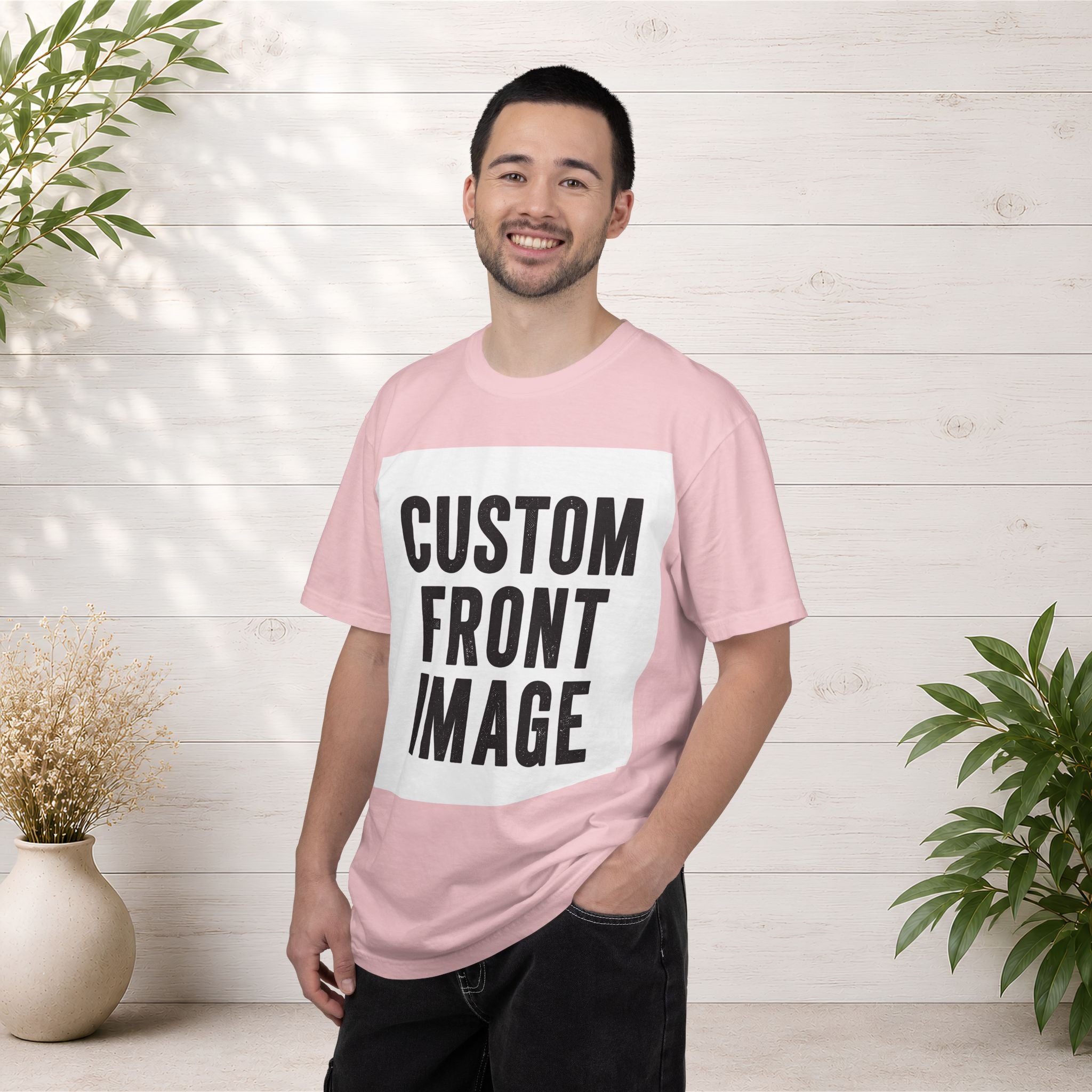 Custom Square Image Front T-Shirt - Add Your Own Image