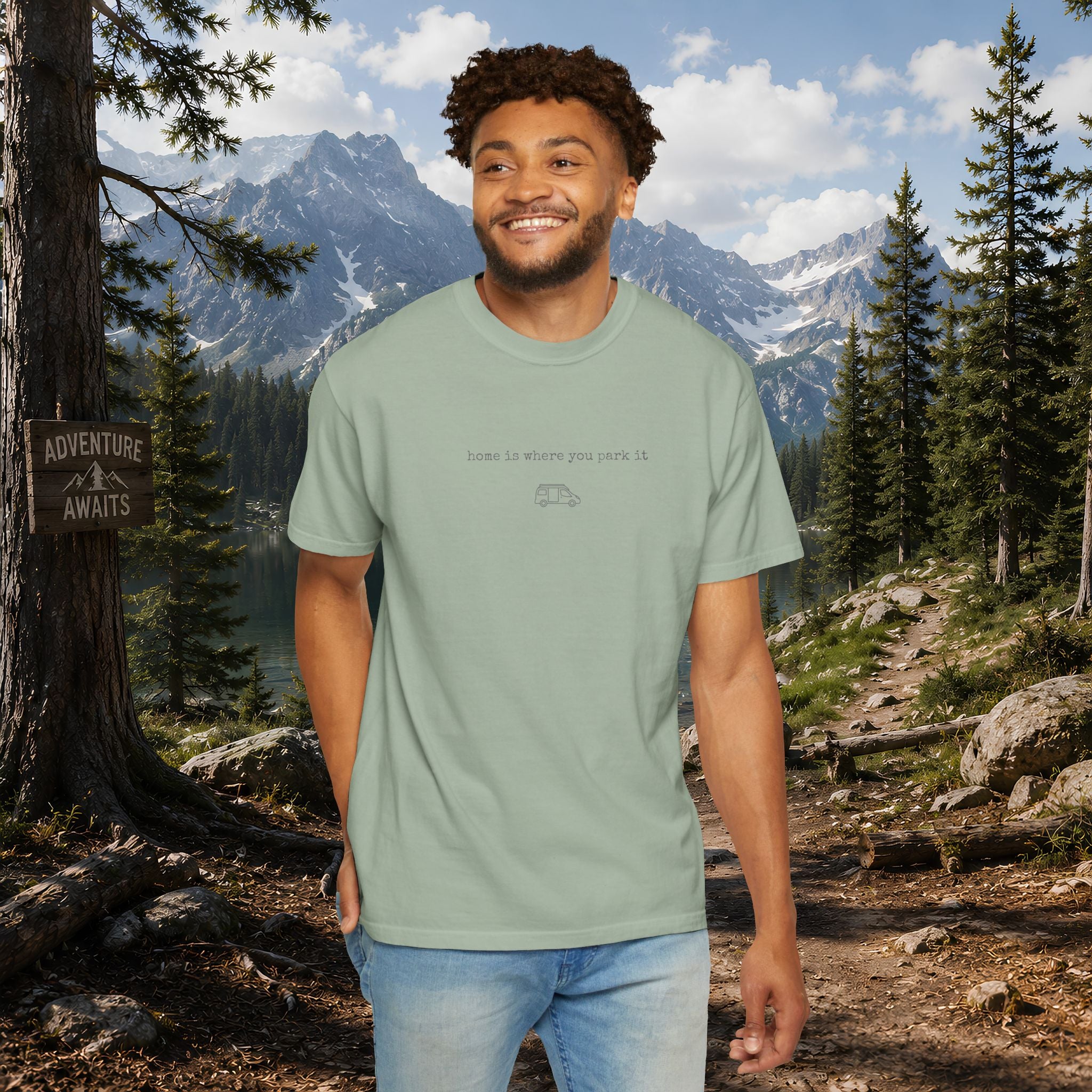 Home Is Where You Park It Van Life T-shirt | Minimal Camper Tee