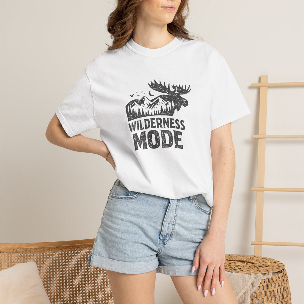 Wilderness Mode T-Shirt — Outdoor Moose Mountain Graphic Tee