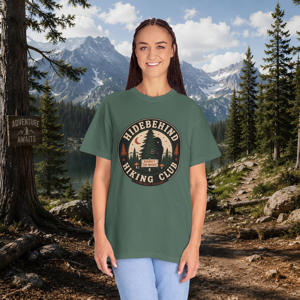 Hidebehind Hiking Club T-Shirt — Vintage Cryptid Outdoors Tee