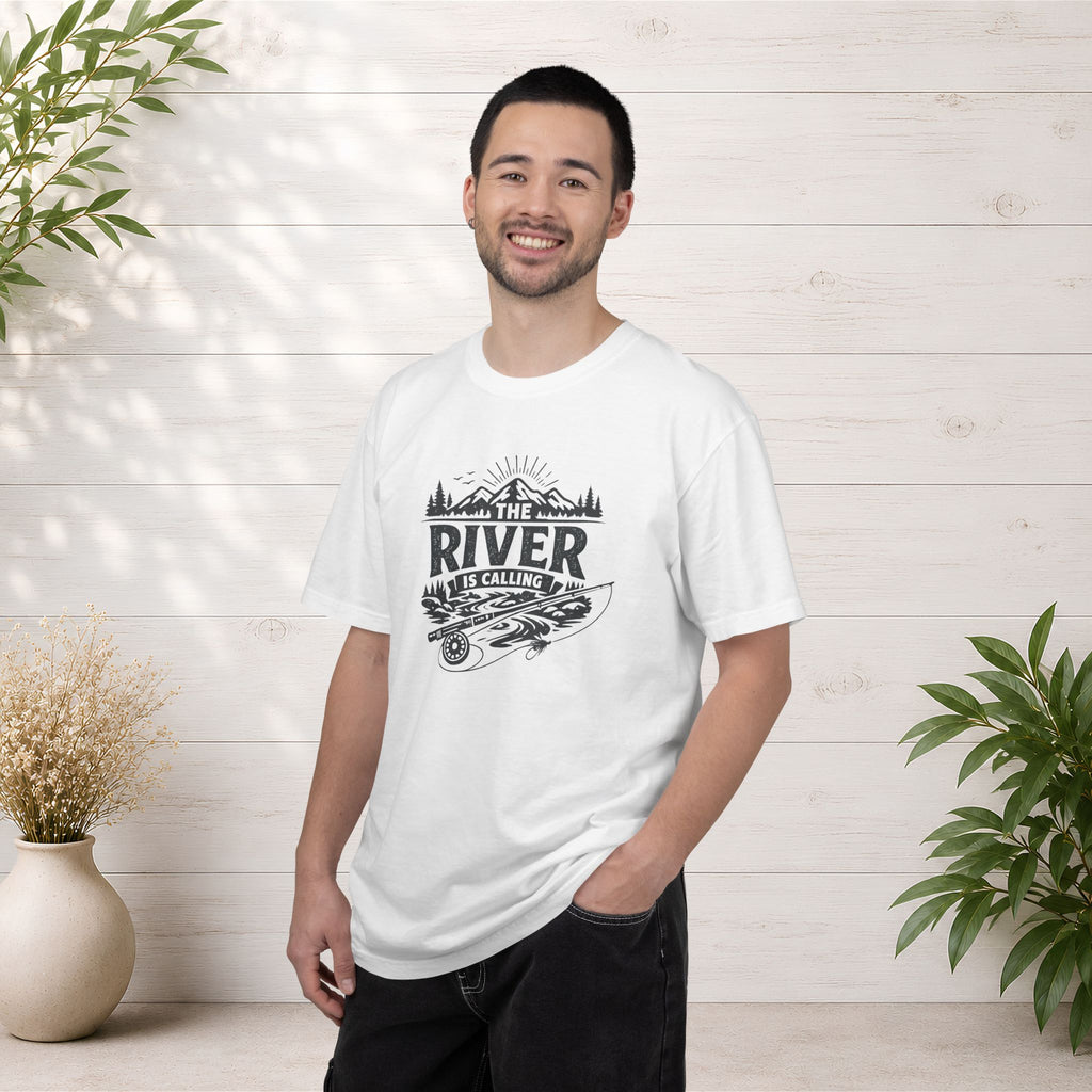 The River Is Calling T-Shirt — Rustic Fishing & Kayak Outdoor Tee