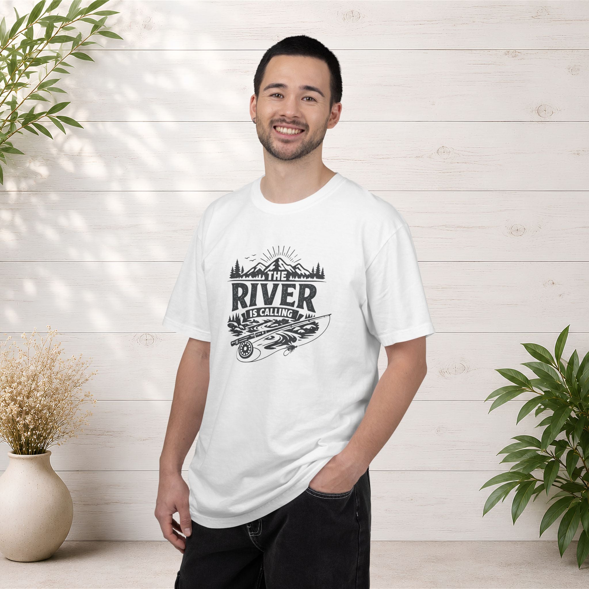 The River Is Calling T-Shirt — Rustic Fishing & Kayak Outdoor Tee