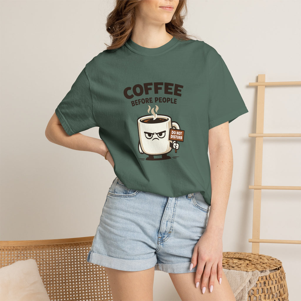 Coffee Before People T‑Shirt — Funny Morning Coffee Graphic Tee