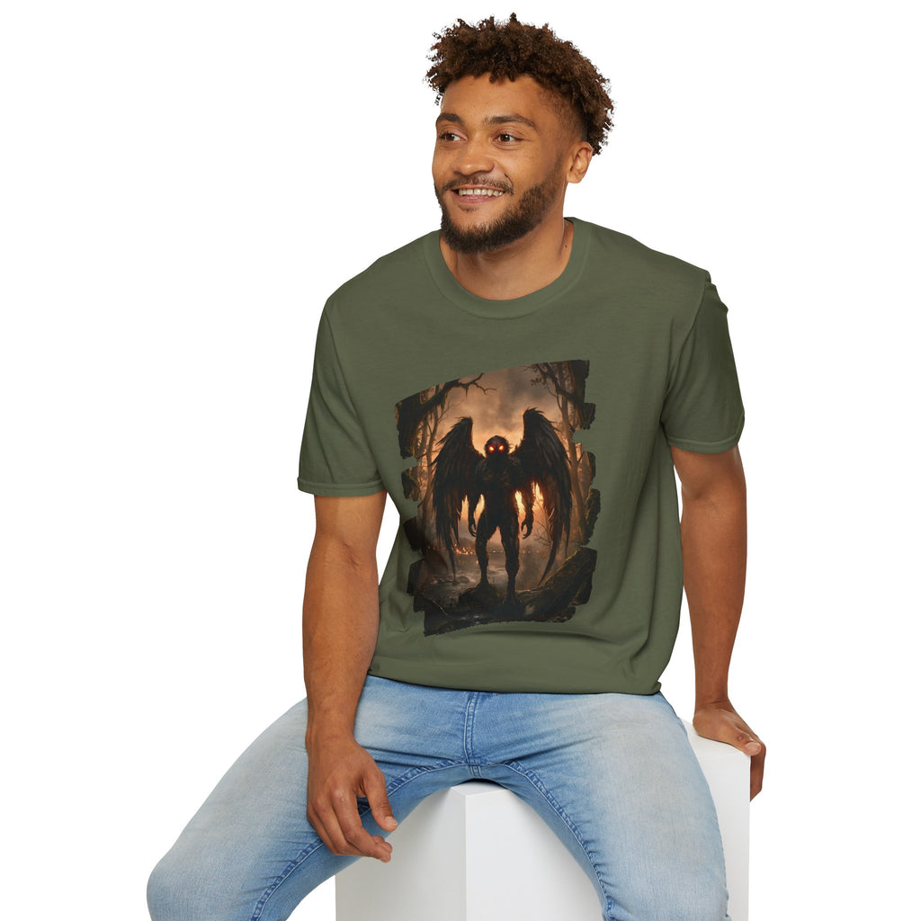 Mothman Cryptid Illustration T-Shirt | Dark Horror Graphic