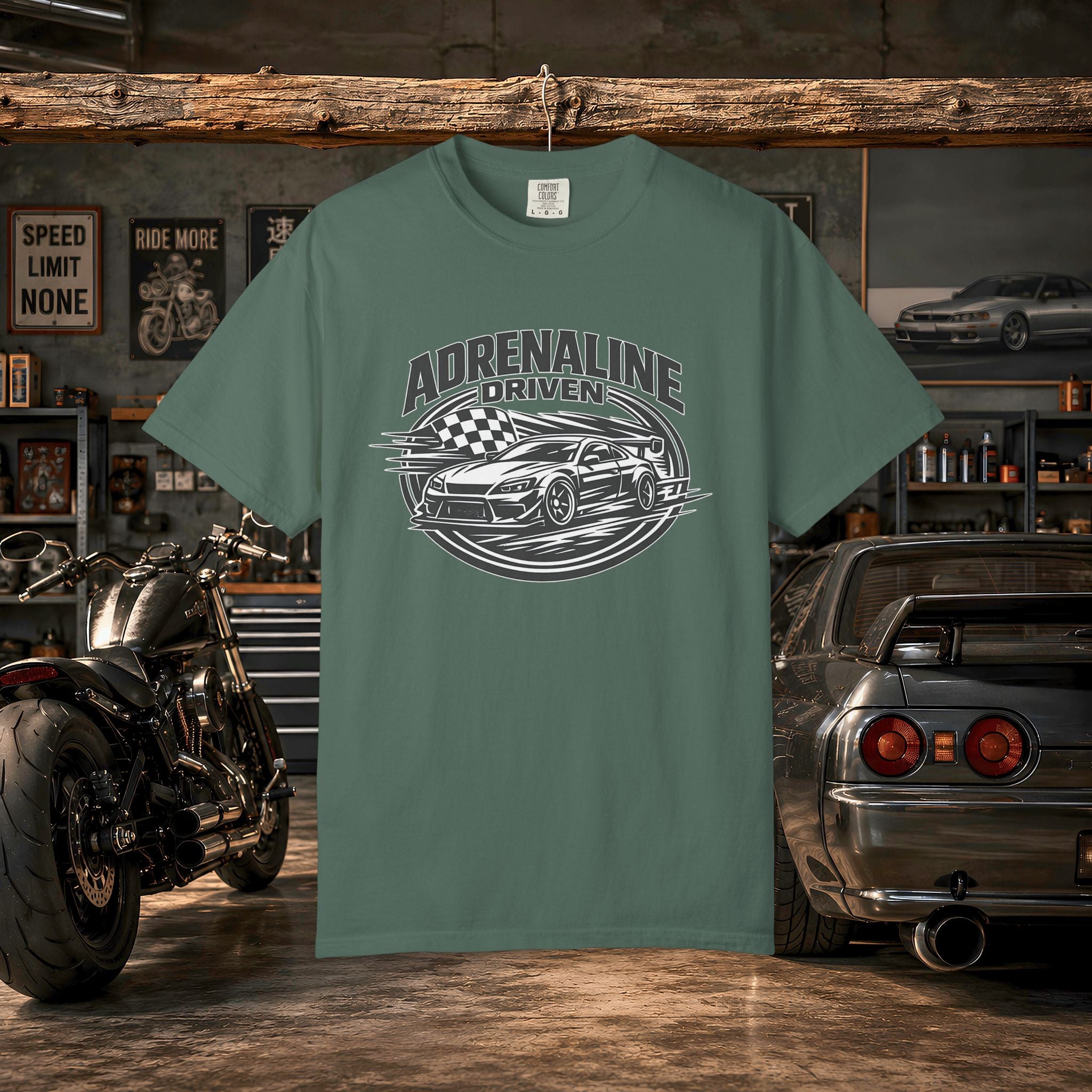 Adrenaline Driven Racing Tee — Street Race Car Graphic T-Shirt