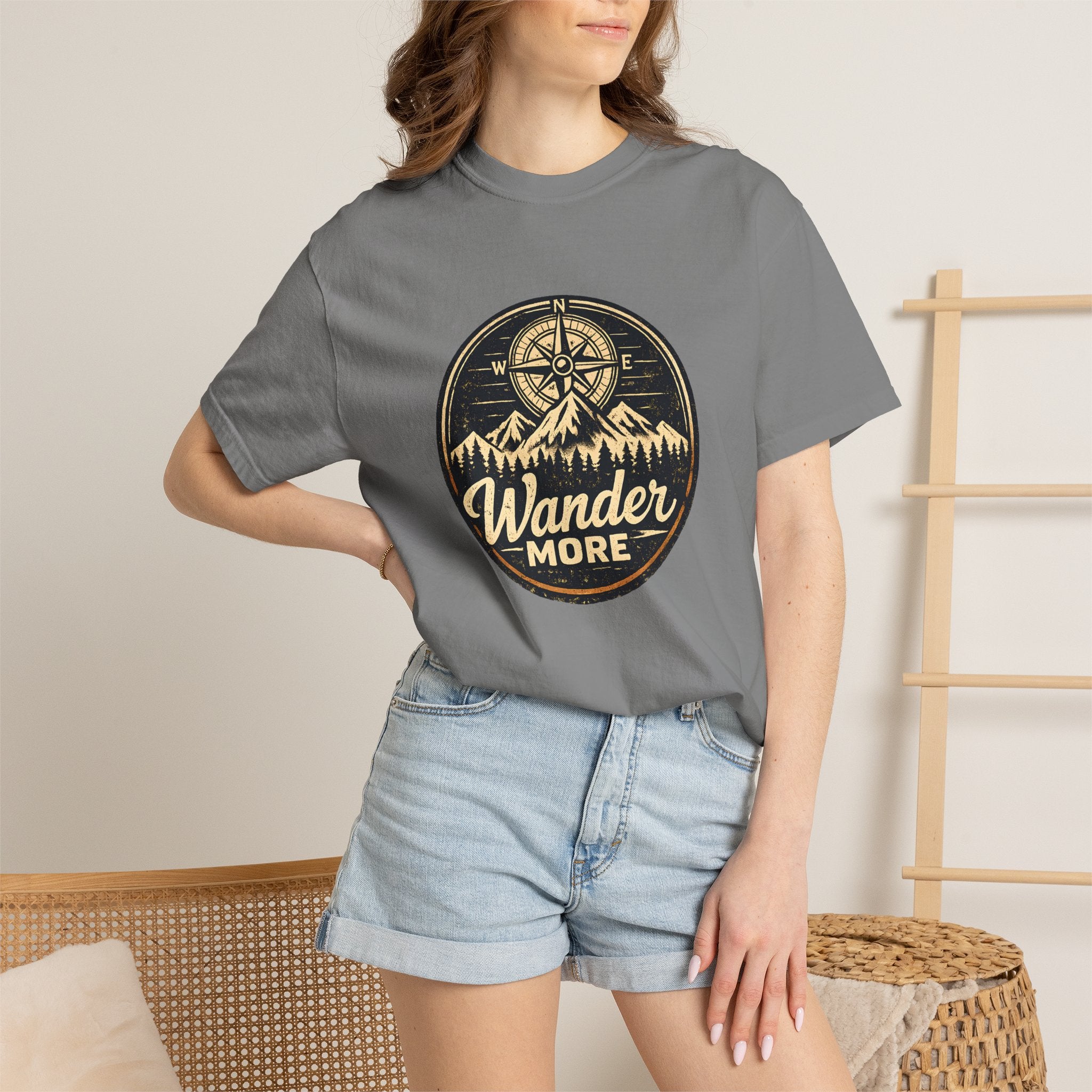 Wander More T-Shirt — Adventure Compass Graphic Tee