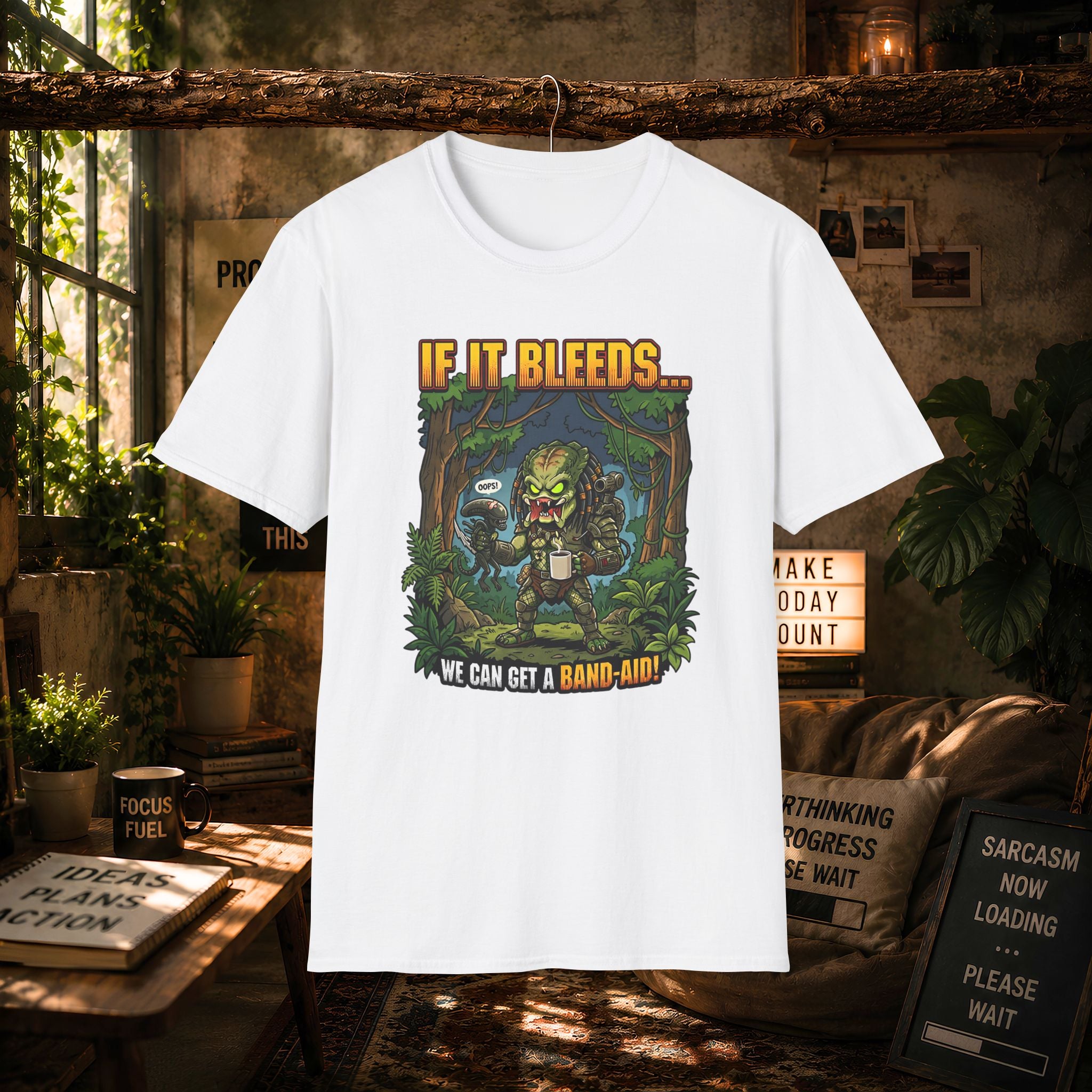 Predator "If It Bleeds" Forest Design T-Shirt | Horror Movie Character