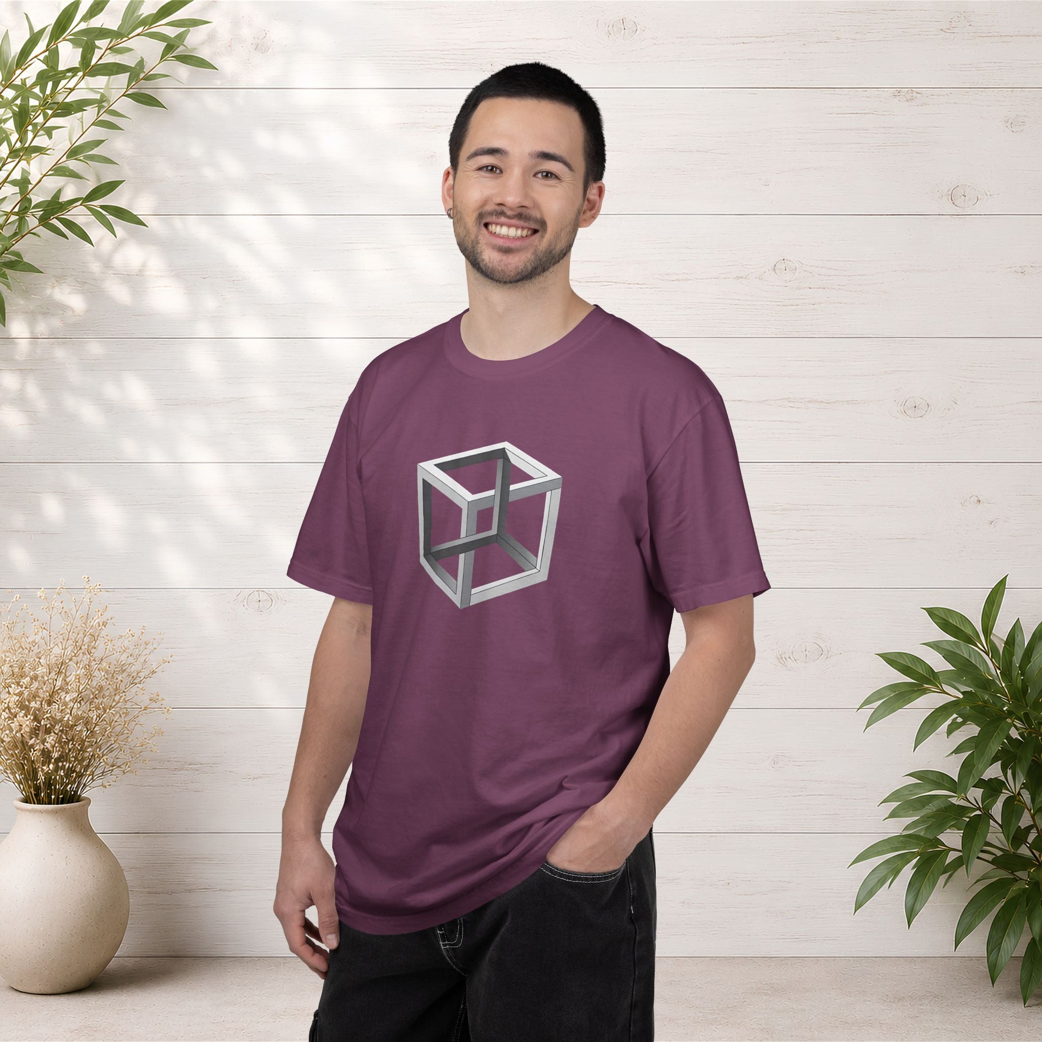 Optical Illusion Cube Depth T-Shirt