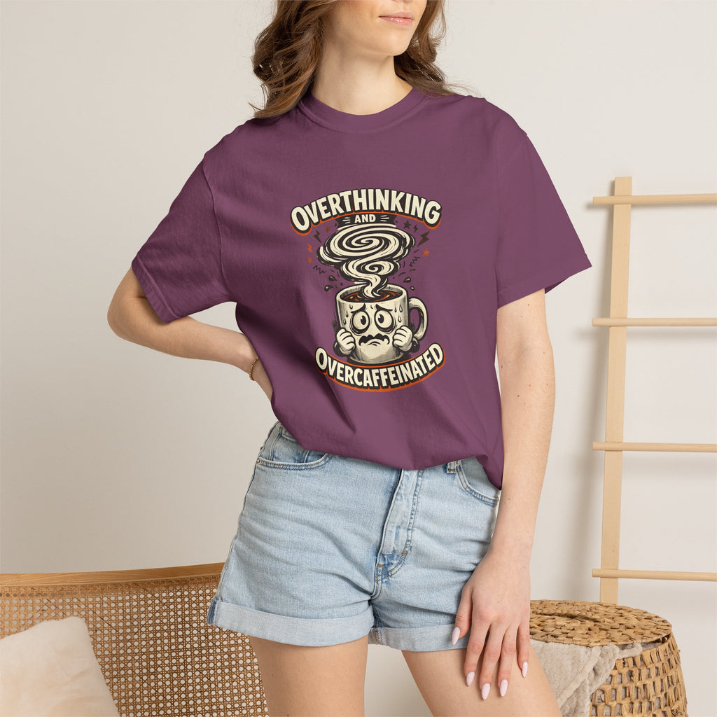 Overthinking & Overcaffeinated T-Shirt — Funny Coffee & Anxiety Graphic Tee
