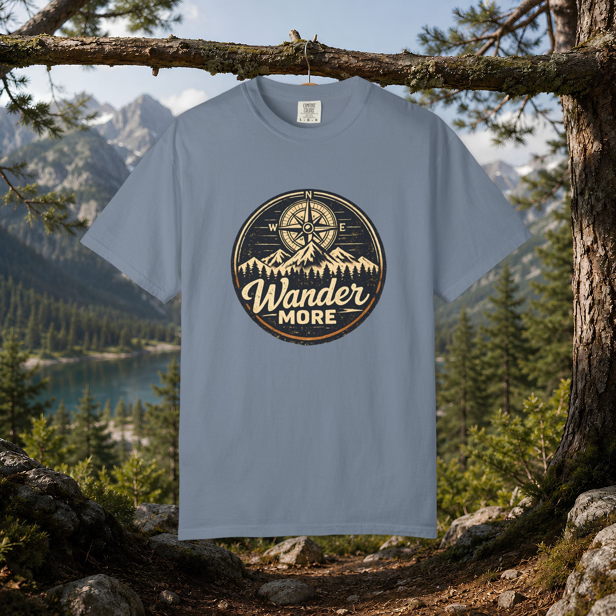 Wander More T-Shirt — Adventure Compass Graphic Tee