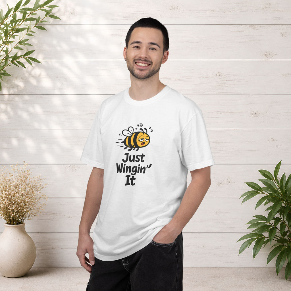 Just Wingin' It Bee T-Shirt — Funny Bee Graphic Tee