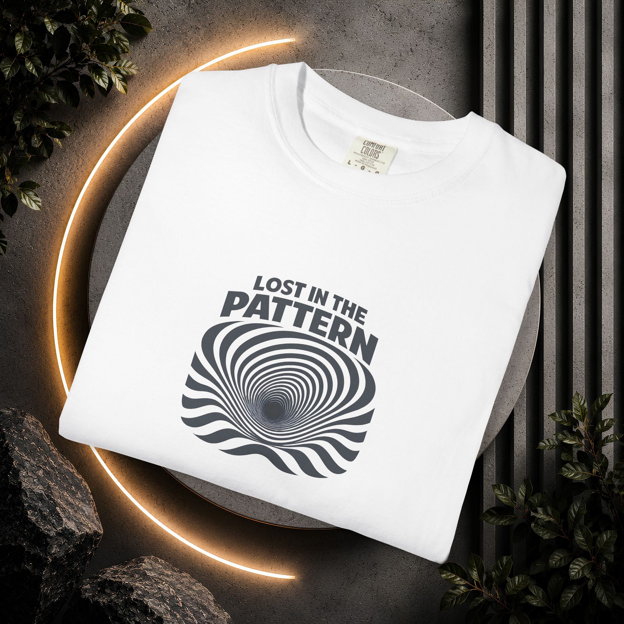 Lost in the Pattern T‑Shirt — Optical Illusion Graphic Tee