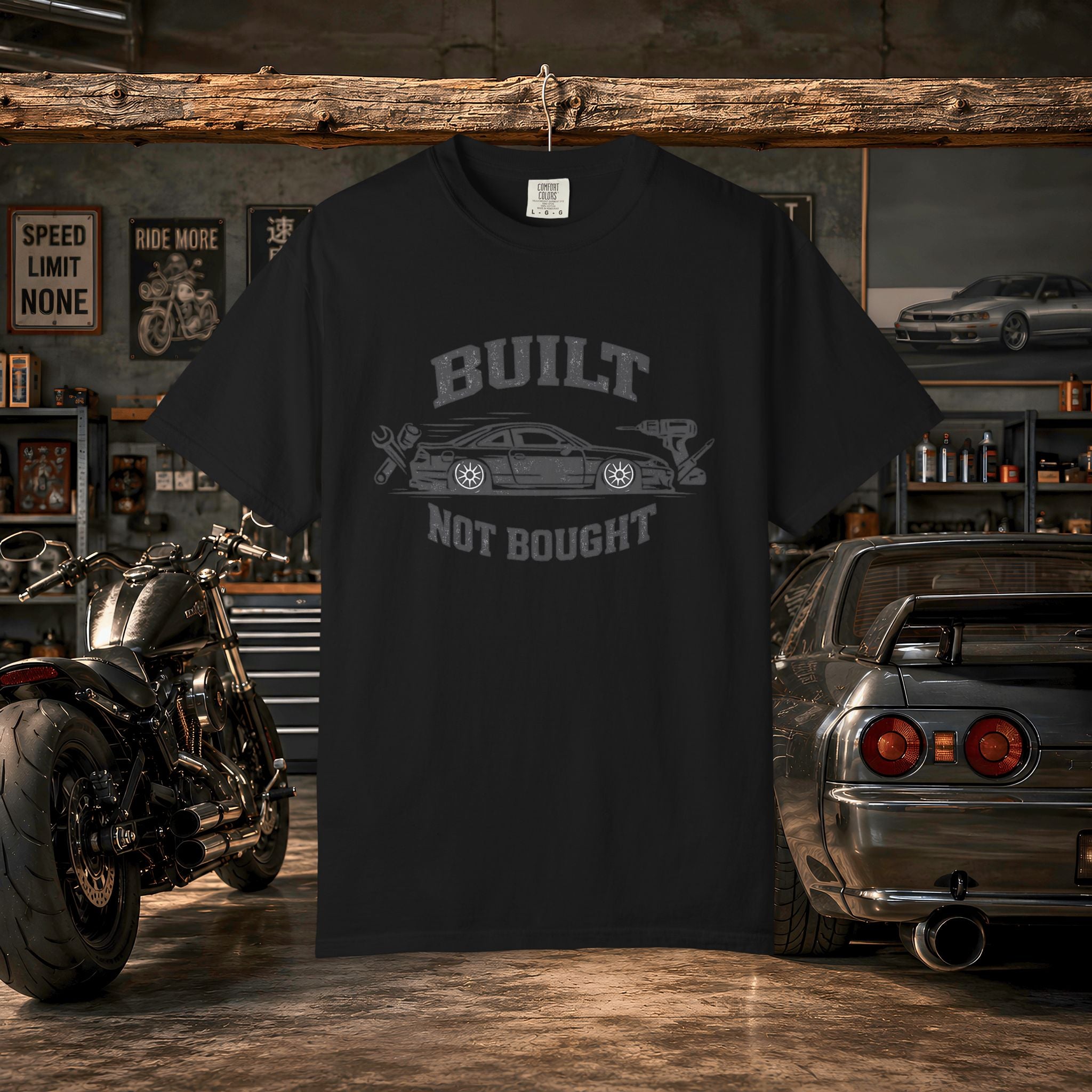 Built Not Bought Car T-Shirt — Automotive Mechanic Tuner Tee